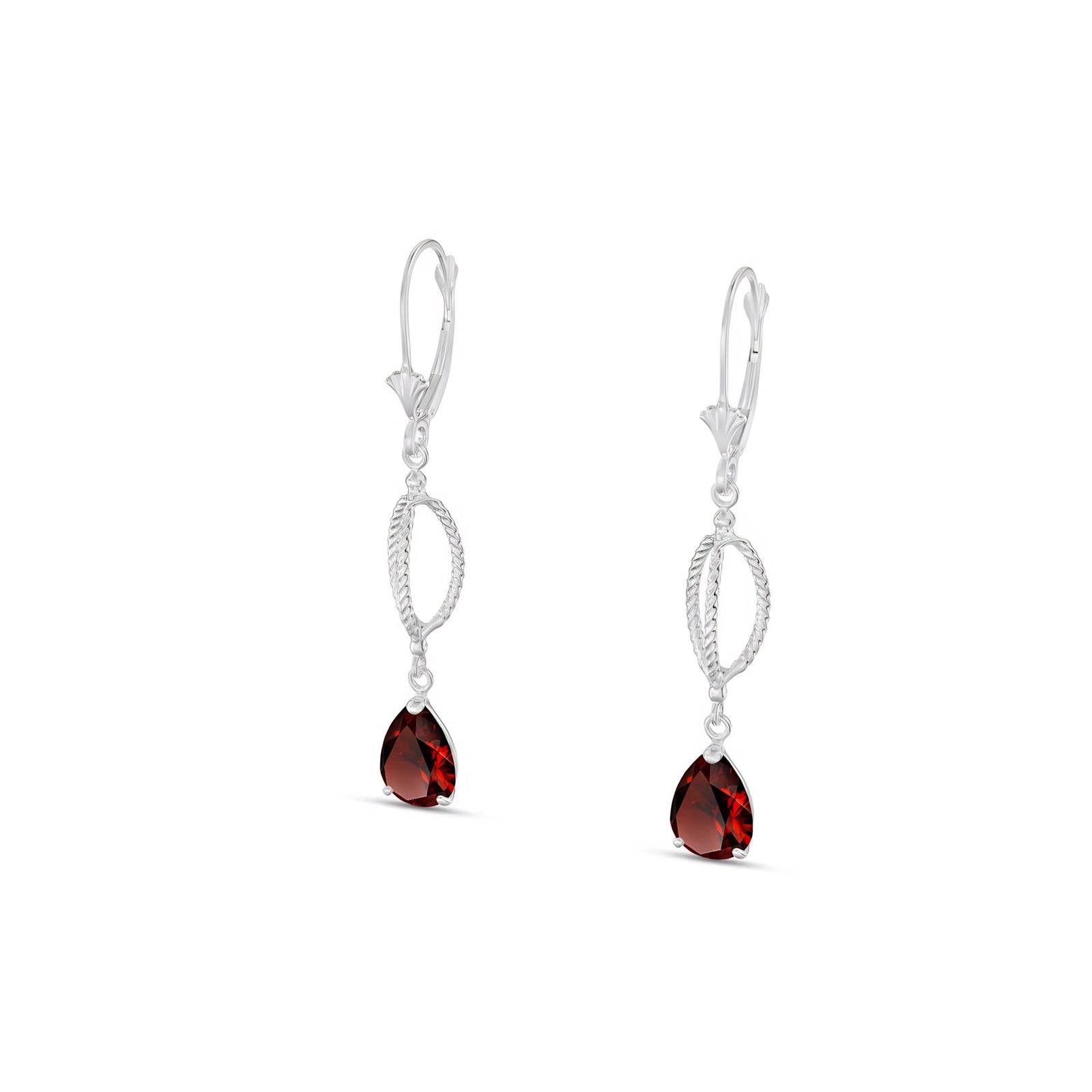 White Gold Heritage Earrings Pink Topaz 10K — Carolina