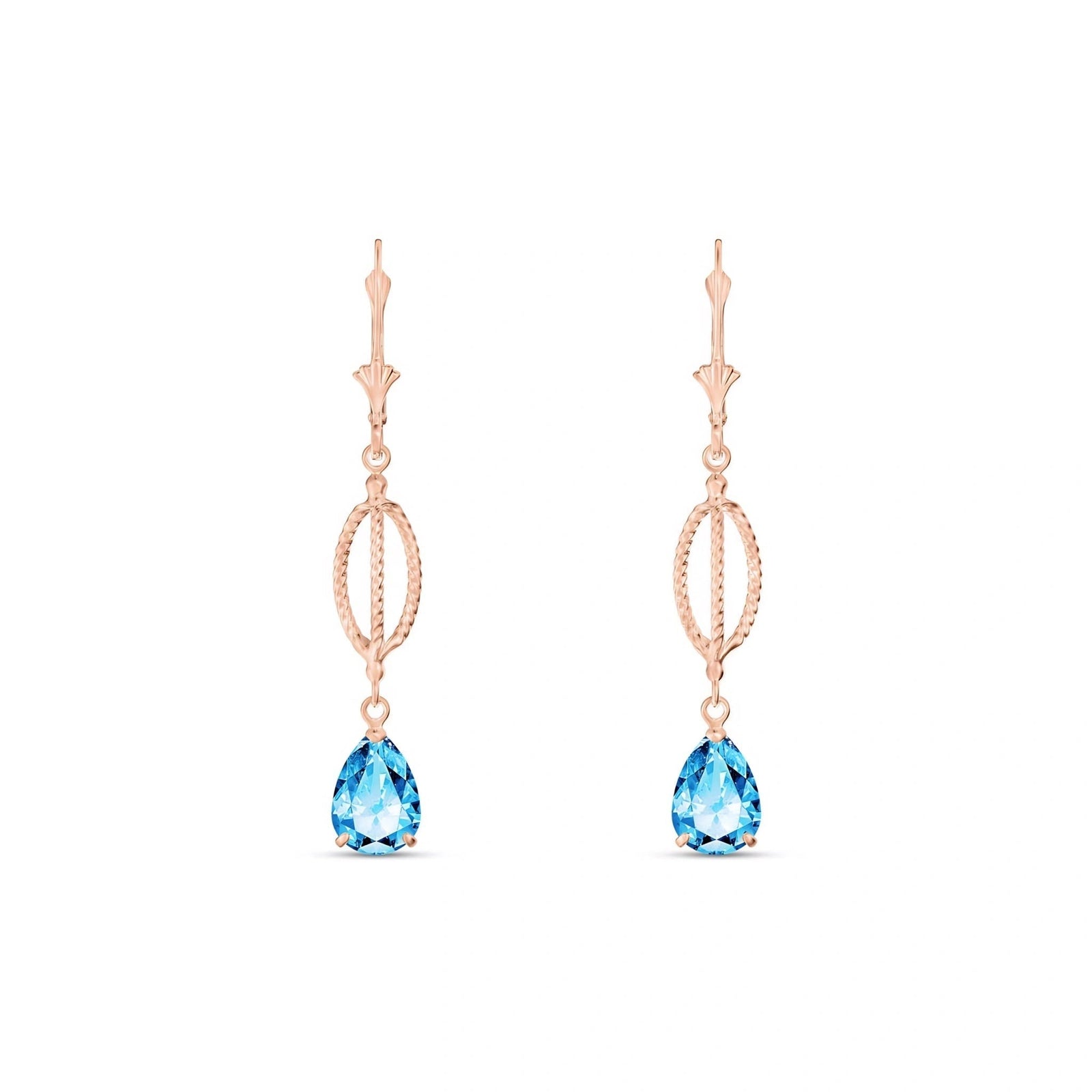 Rose Gold Heritage Earrings Blue Topaz 10K — Carolina