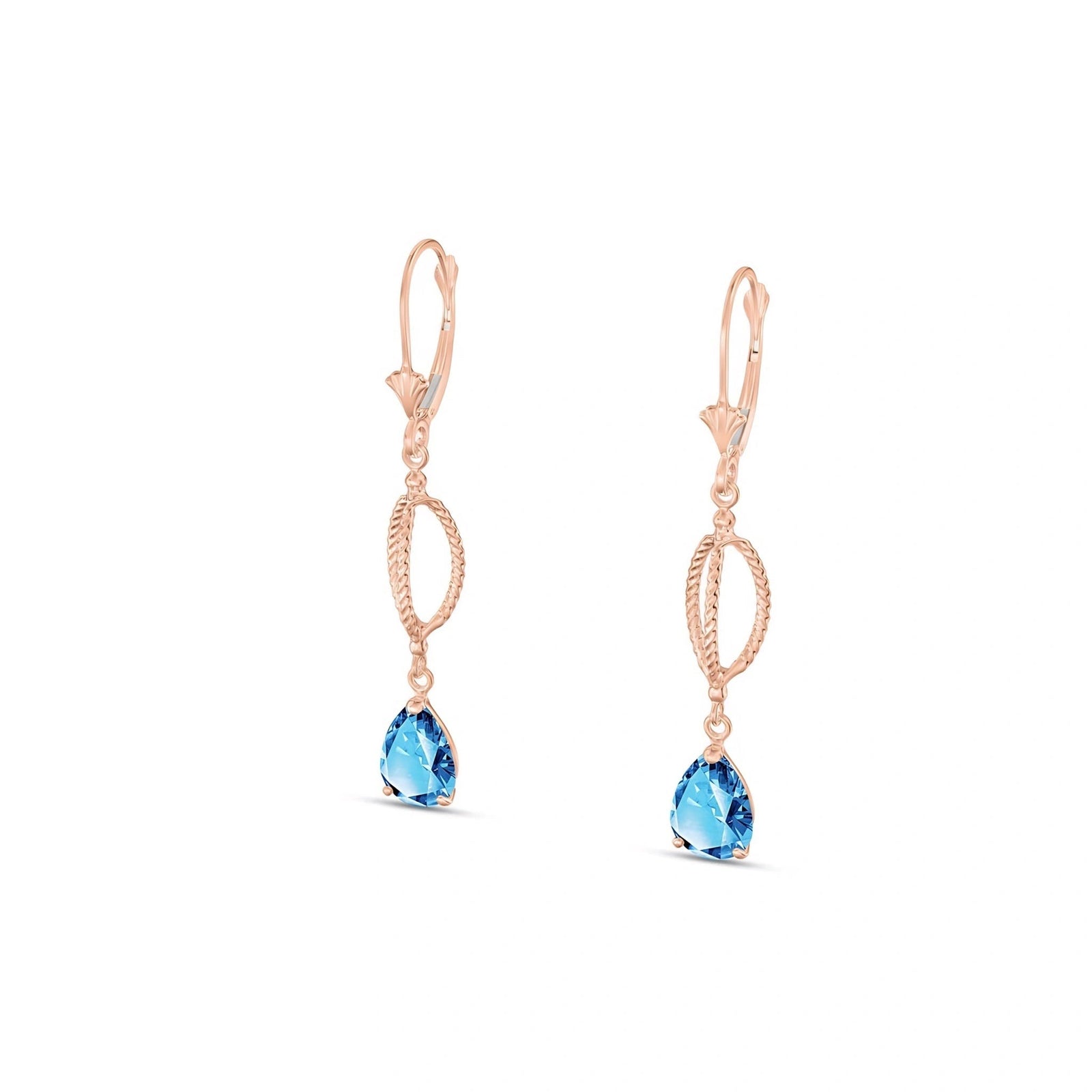 Rose Gold Heritage Earrings Blue Topaz 10K — Carolina