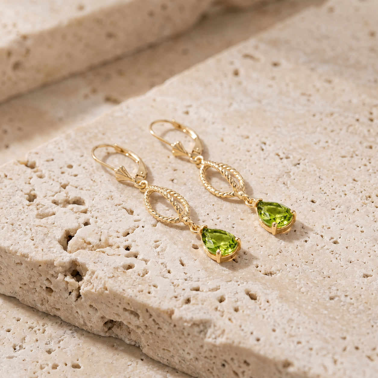 Yellow Gold Heritage Earrings Blue Topaz 10K — Carolina