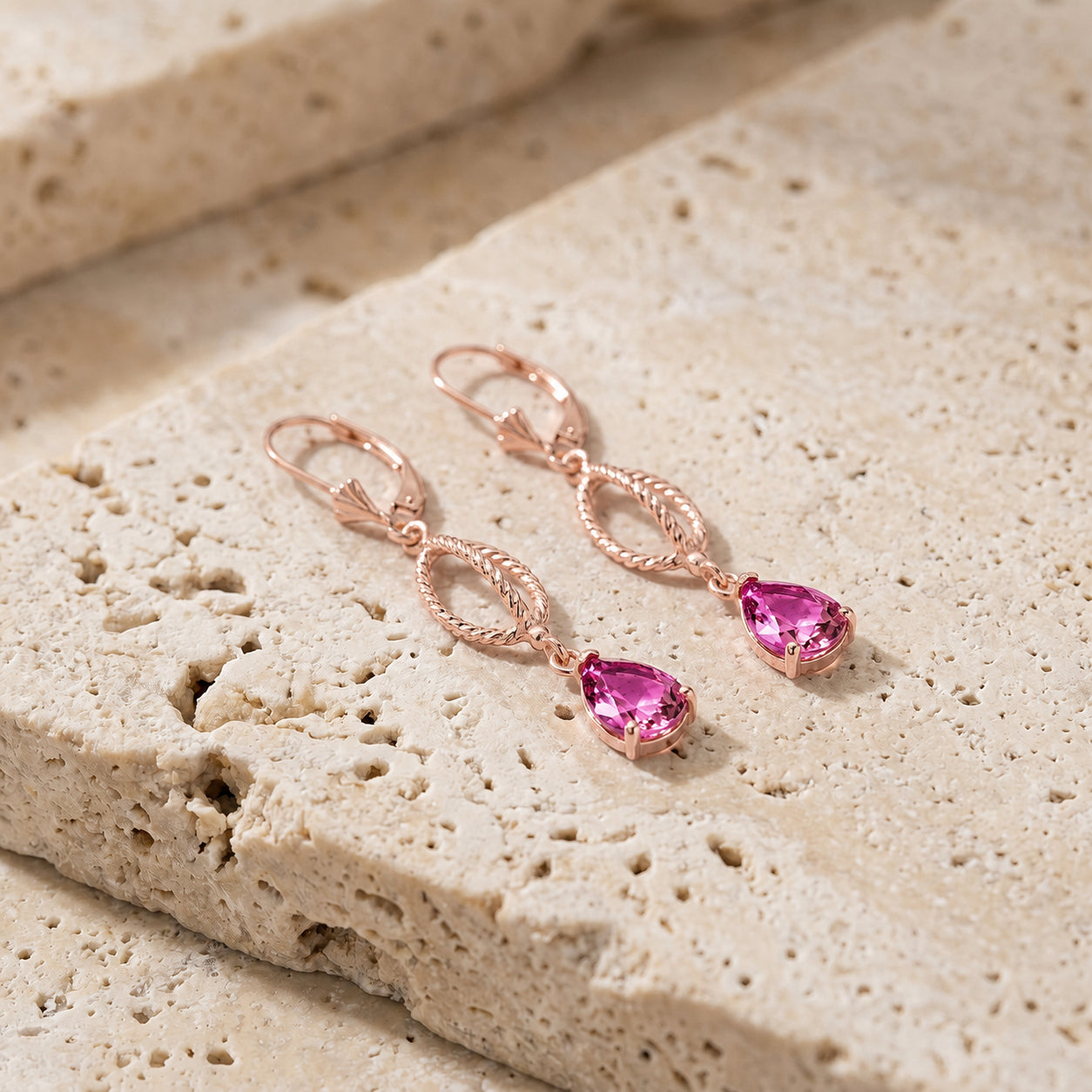 Rose Gold Heritage Earrings Ruby 10K — Carolina