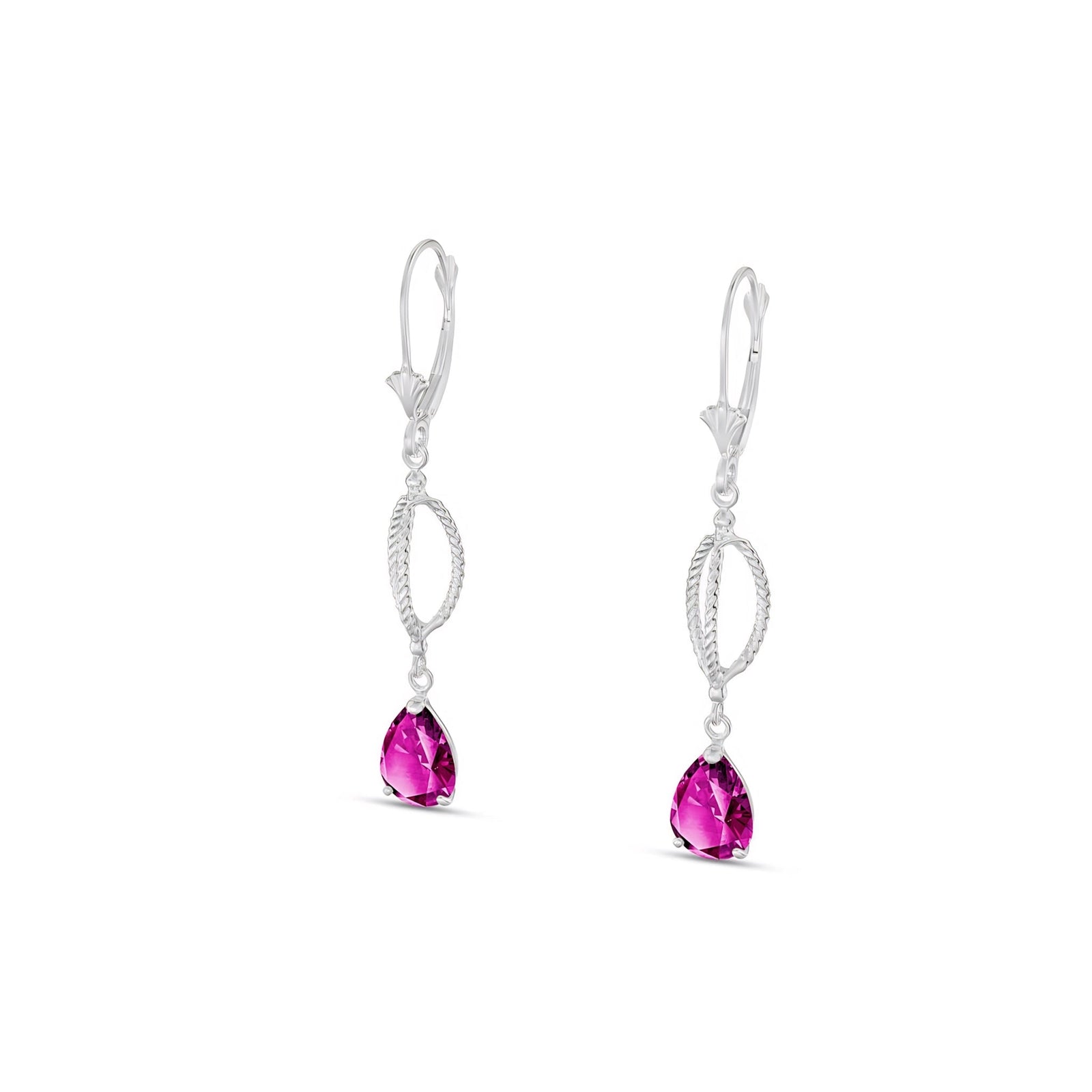 White Gold Heritage Earrings Ruby 10K — Carolina