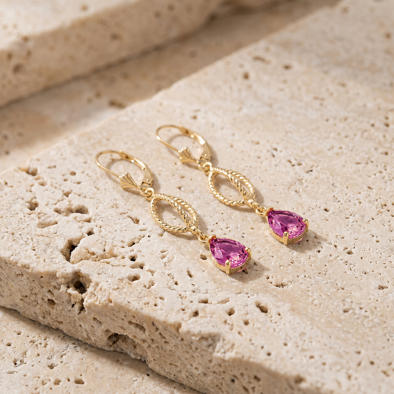 Yellow Gold Heritage Earrings Ruby 10K — Carolina