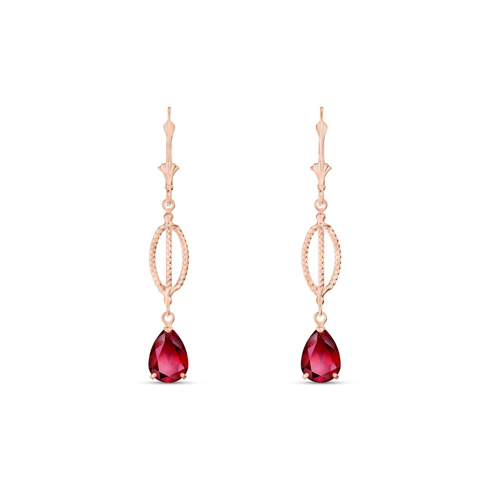 Rose Gold Heritage Earrings Garnet 10K — Carolina