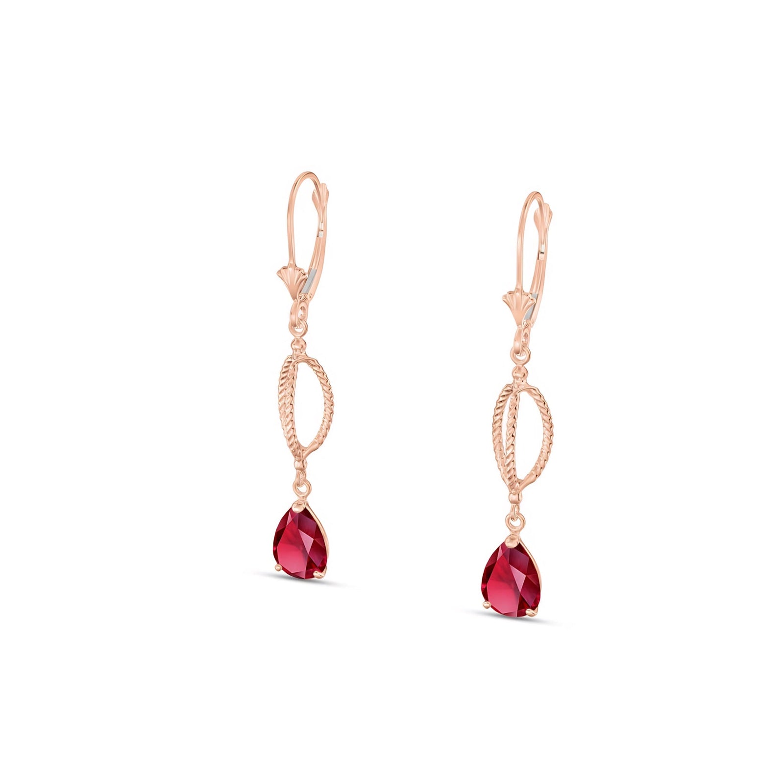 Rose Gold Heritage Earrings Garnet 10K — Carolina