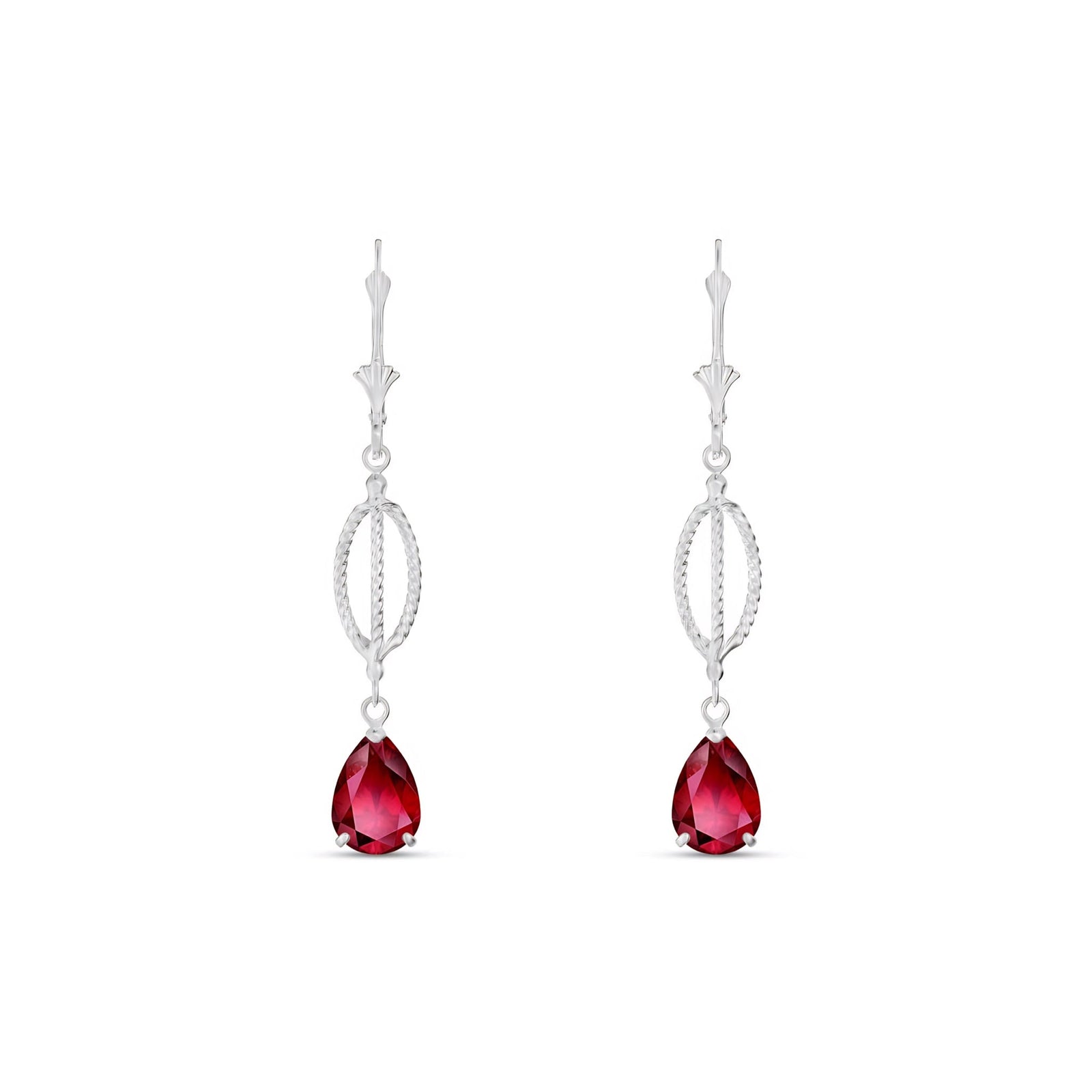 White Gold Heritage Earrings Garnet 10K — Carolina