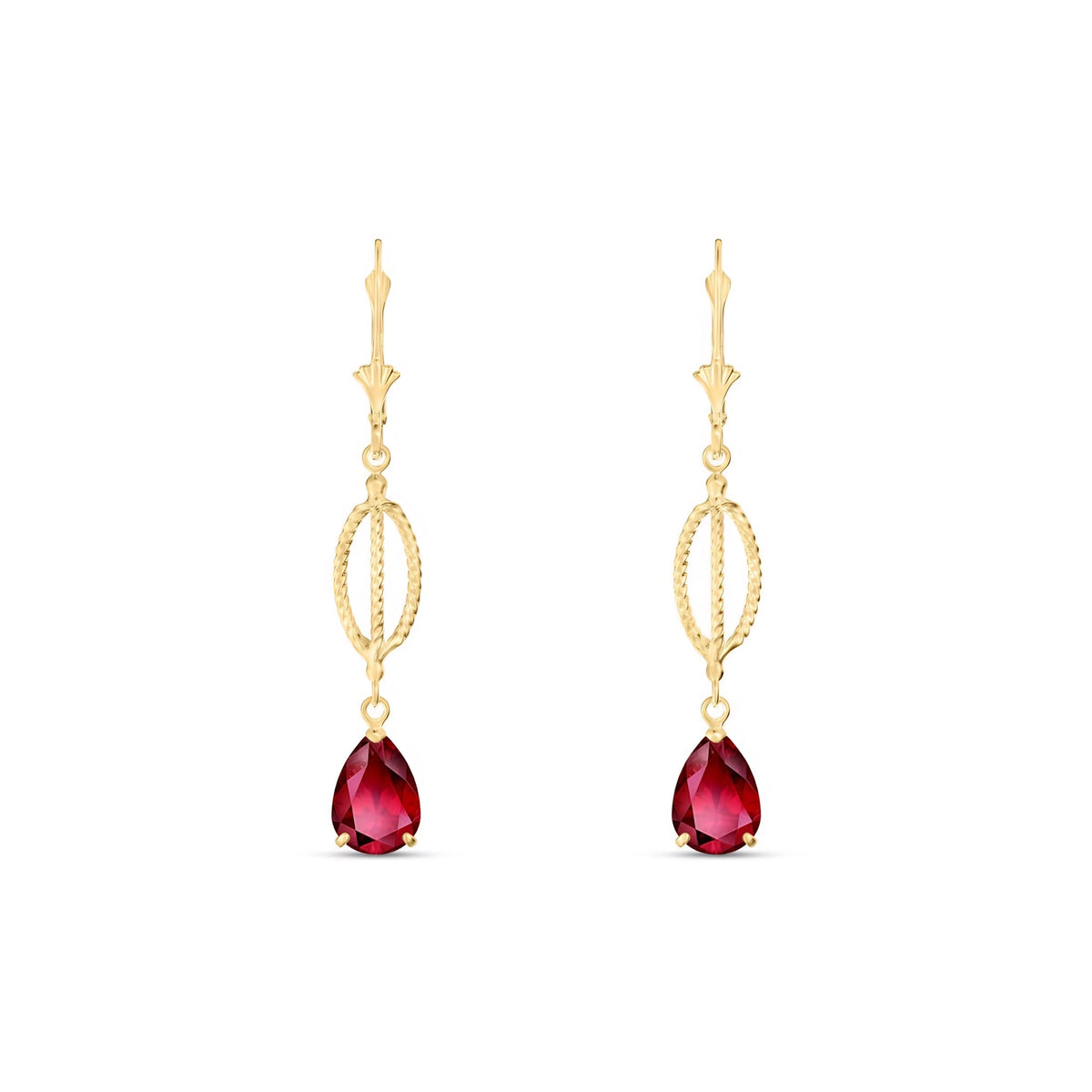 Yellow Gold Heritage Earrings Garnet 10K — Carolina