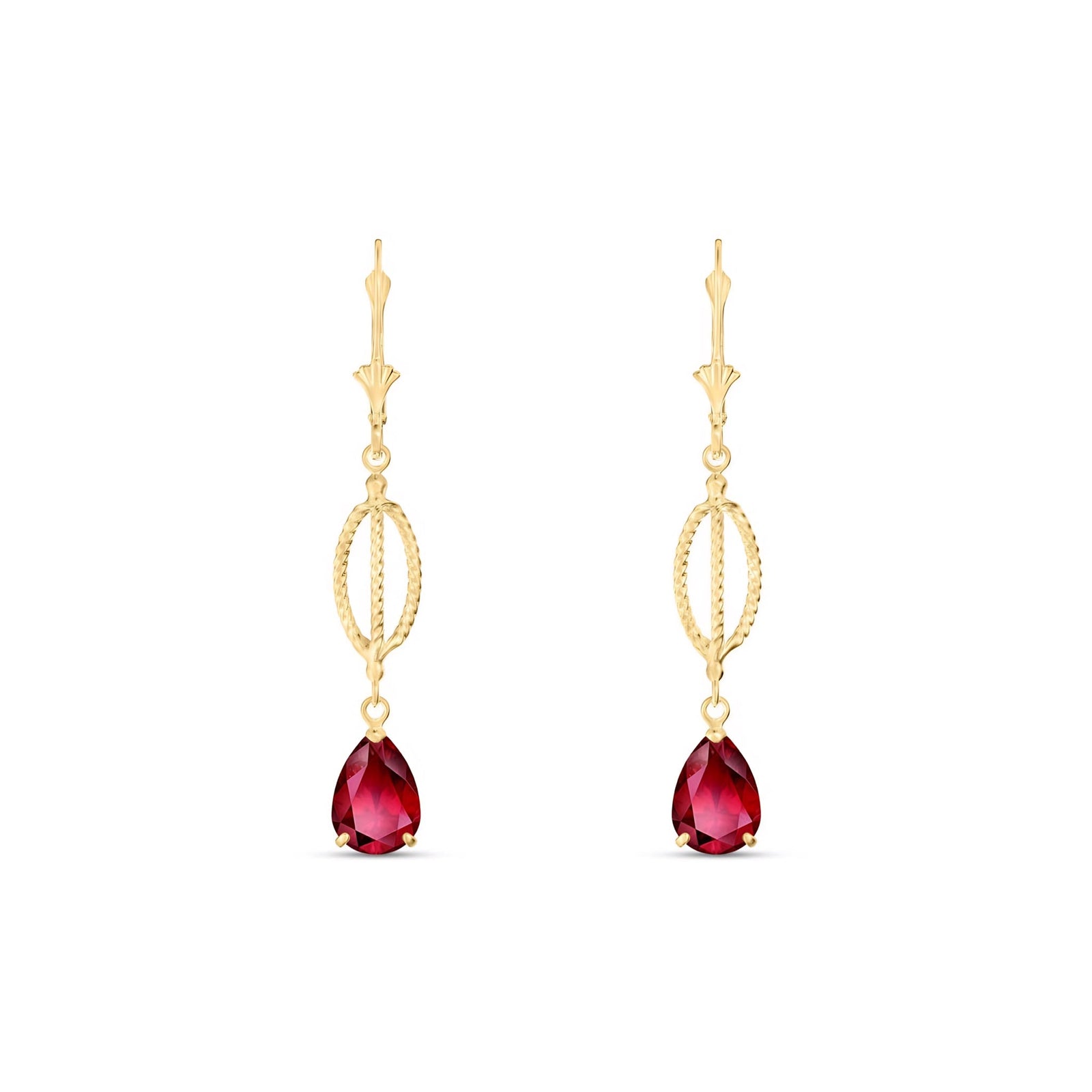 Yellow Gold Heritage Earrings Garnet 10K — Carolina
