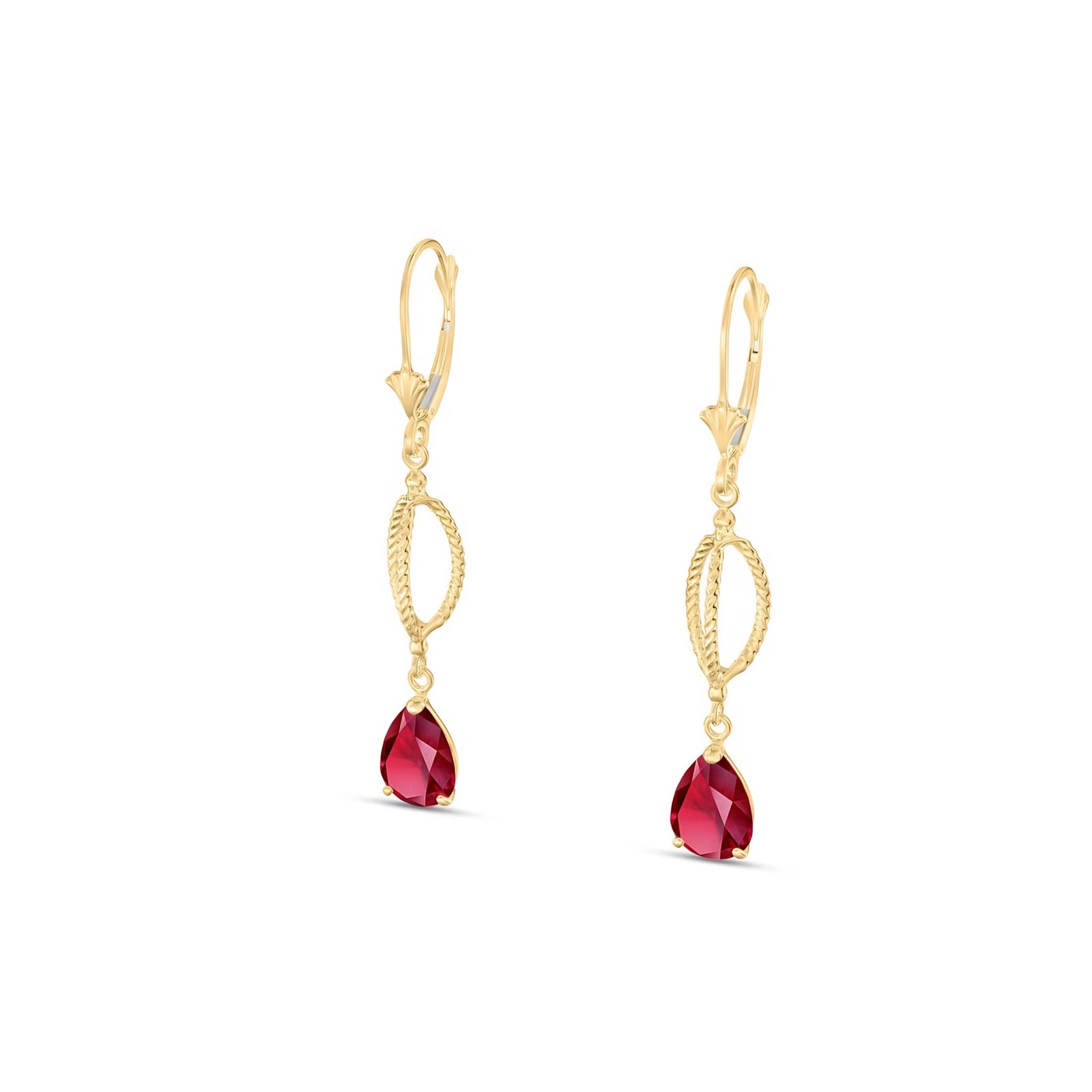 Yellow Gold Heritage Earrings Garnet 10K — Carolina
