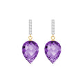 Yellow Gold Earrings Amethyst 10K — Gina