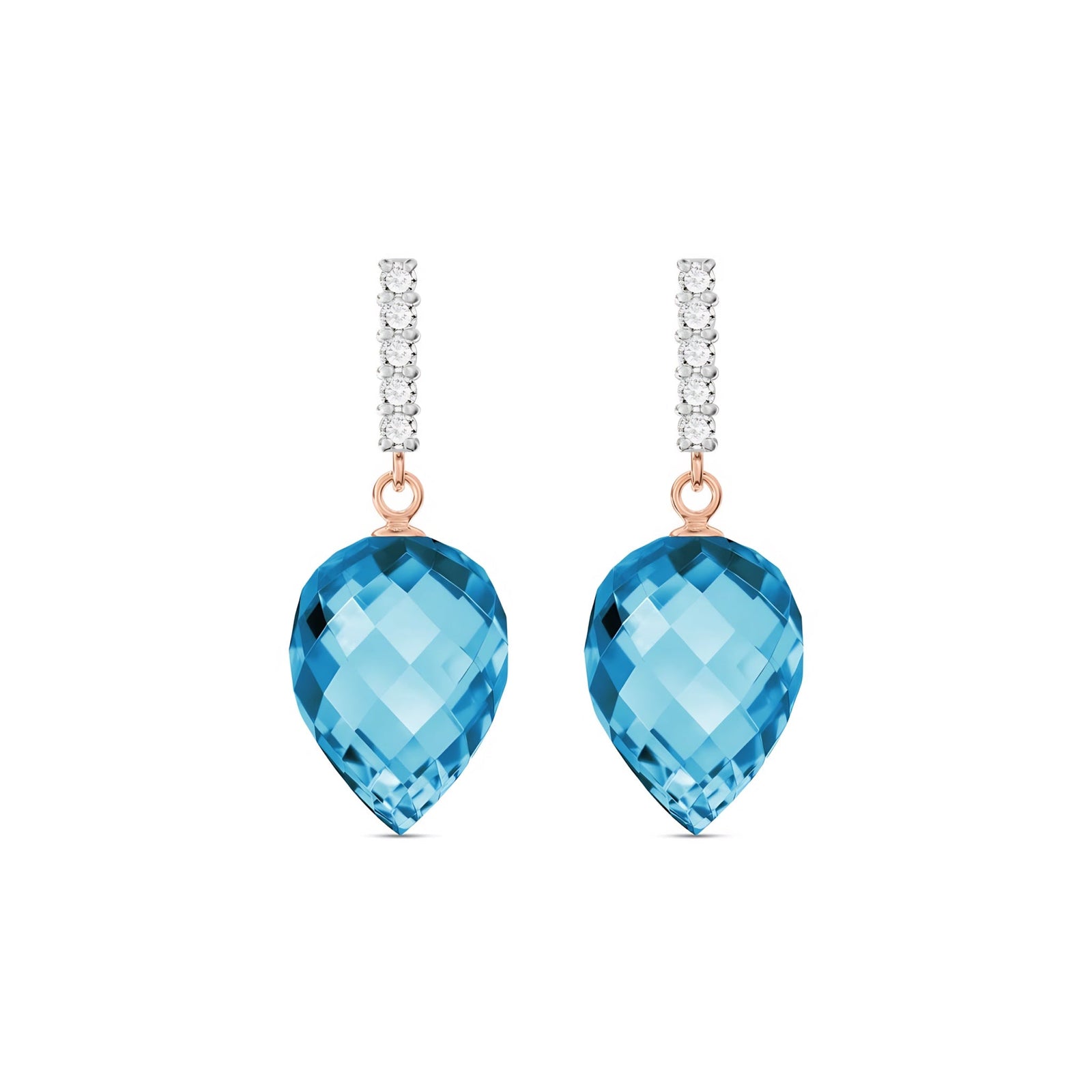Rose Gold Earrings Green Amethyst 10K — Gina