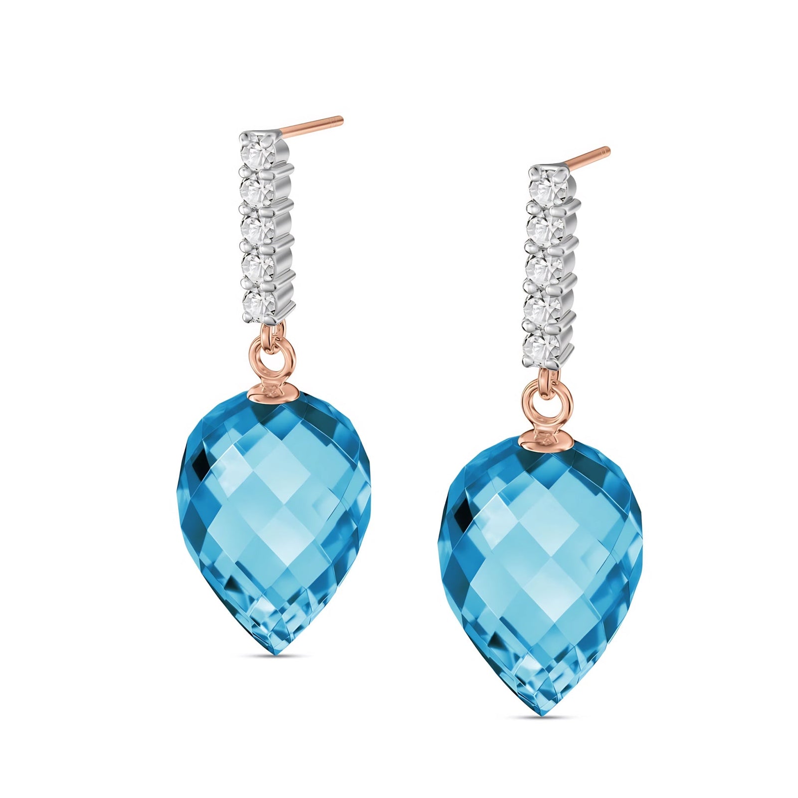 Rose Gold Earrings Green Amethyst 10K — Gina
