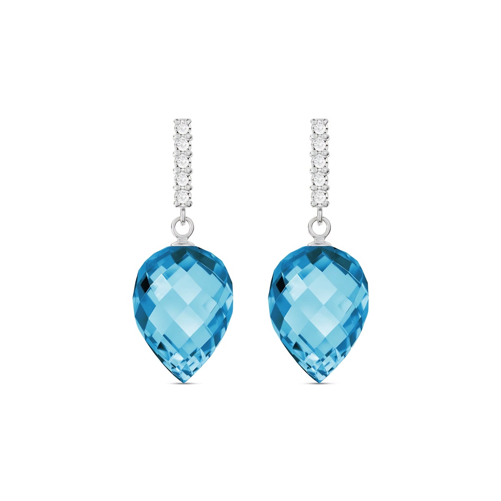 White Gold Earrings Green Amethyst 10K — Gina