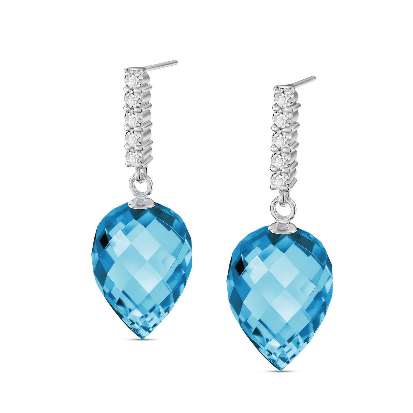White Gold Earrings Green Amethyst 10K — Gina