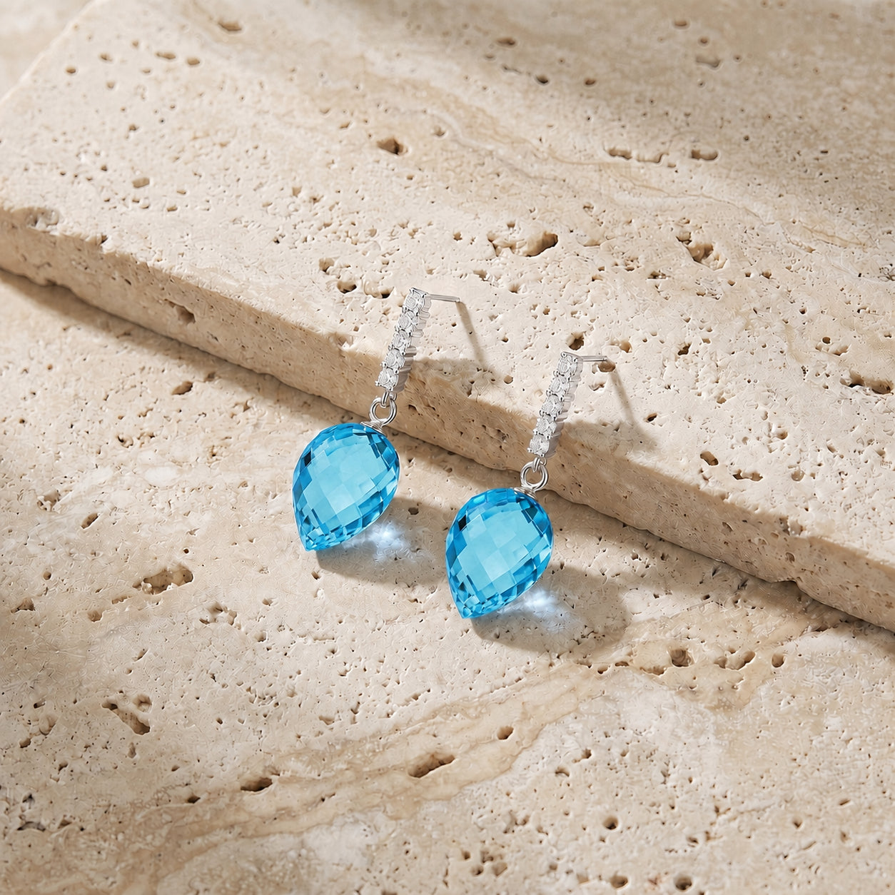 White Gold Earrings Green Amethyst 10K — Gina