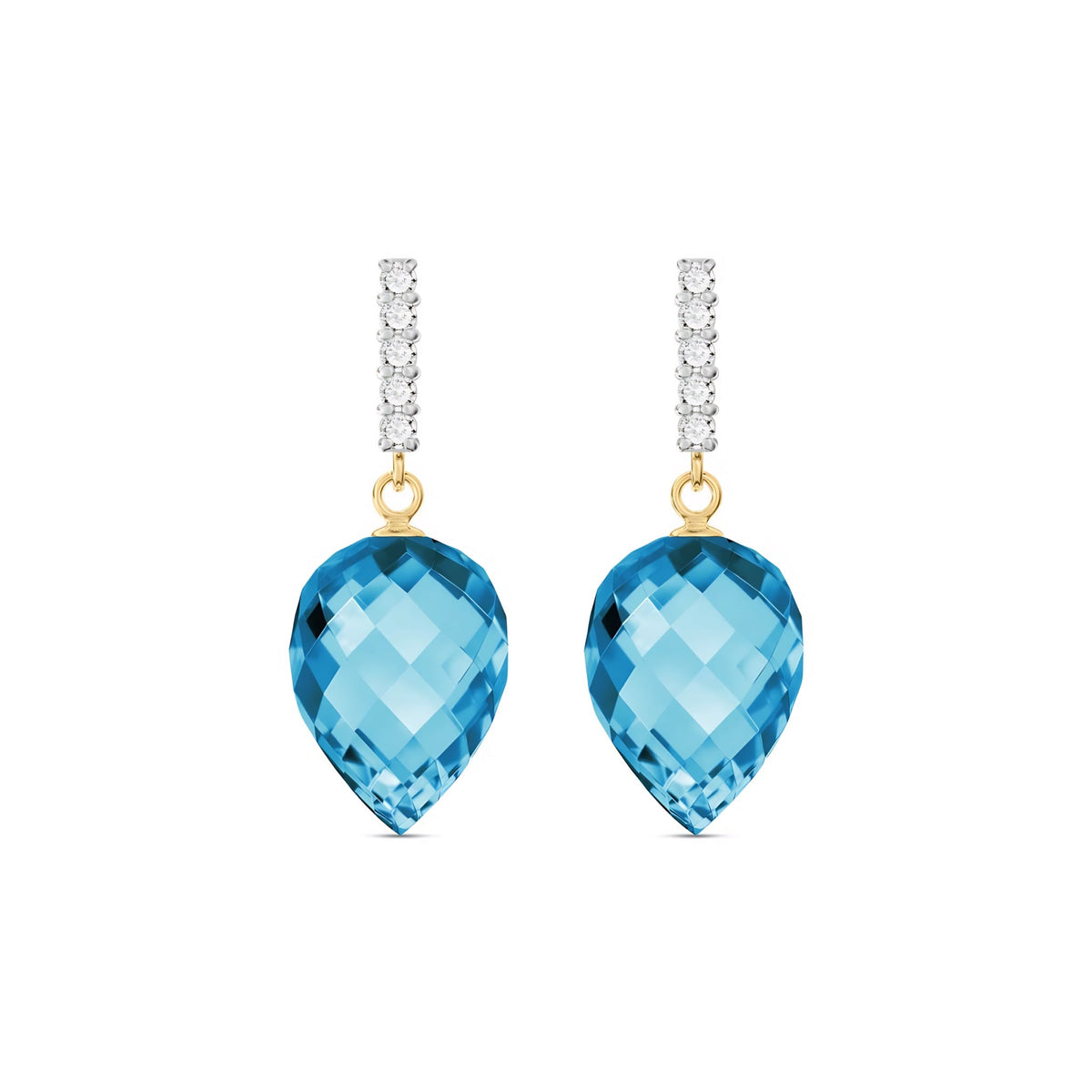 Yellow Gold Earrings Green Amethyst 10K — Gina