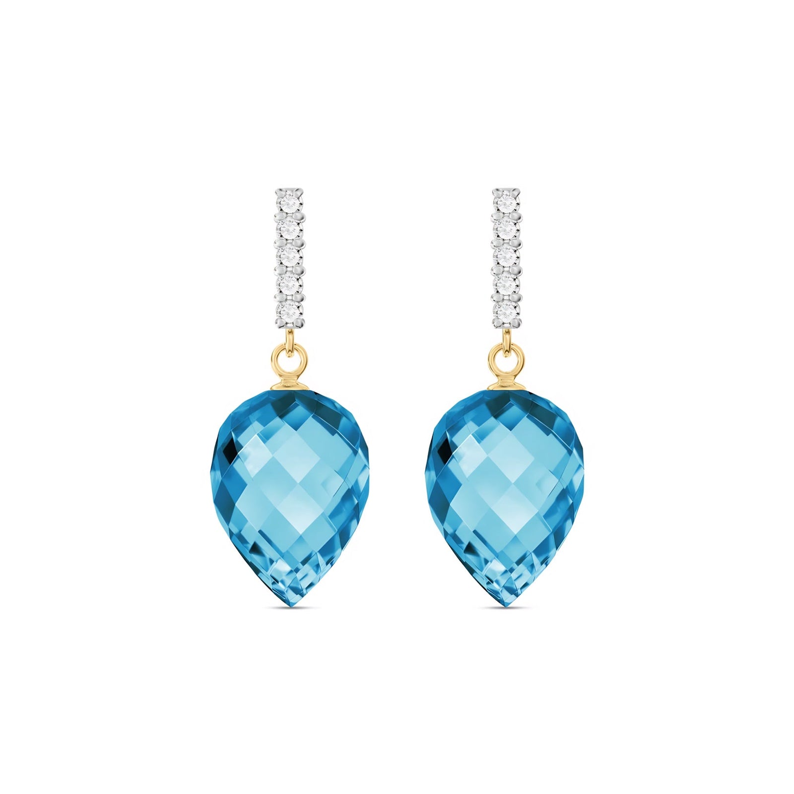 Yellow Gold Earrings Green Amethyst 10K — Gina