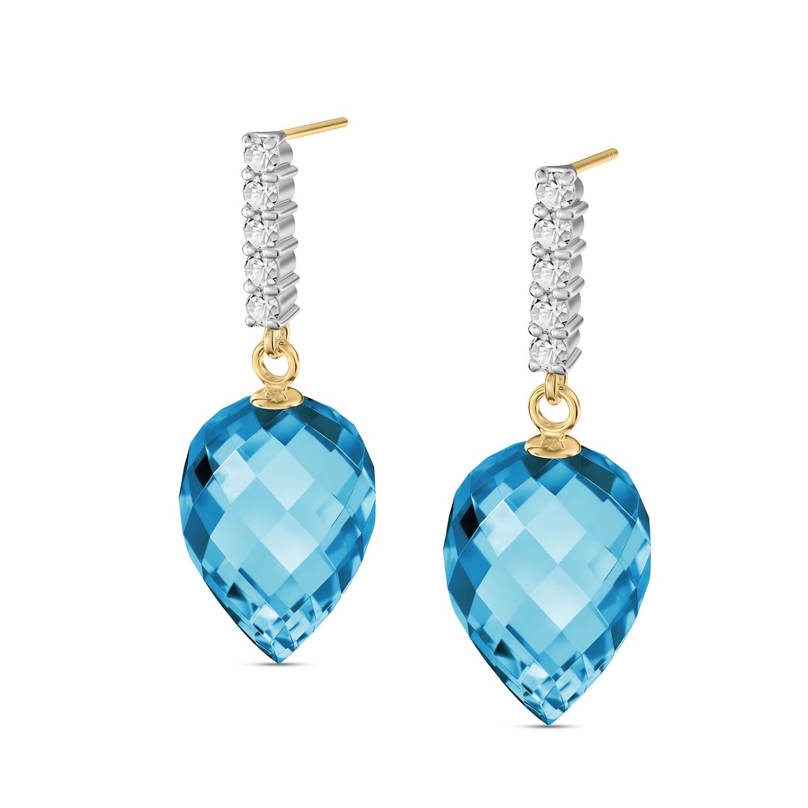 Yellow Gold Earrings Green Amethyst 10K — Gina