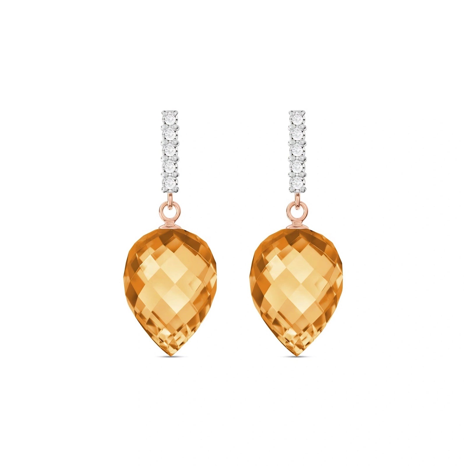 Rose Gold Earrings Citrine 10K — Gina