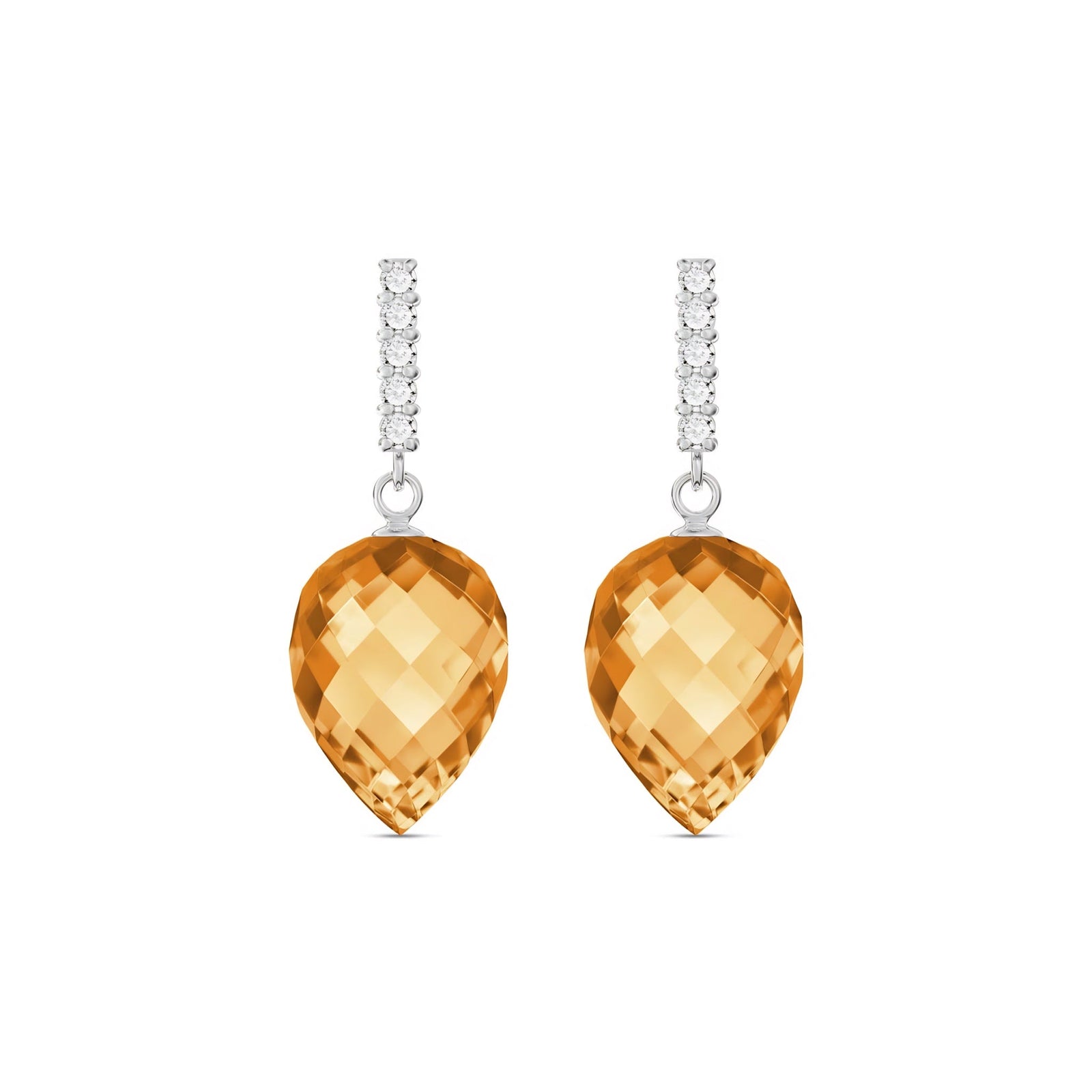 White Gold Earrings Citrine 10K — Gina