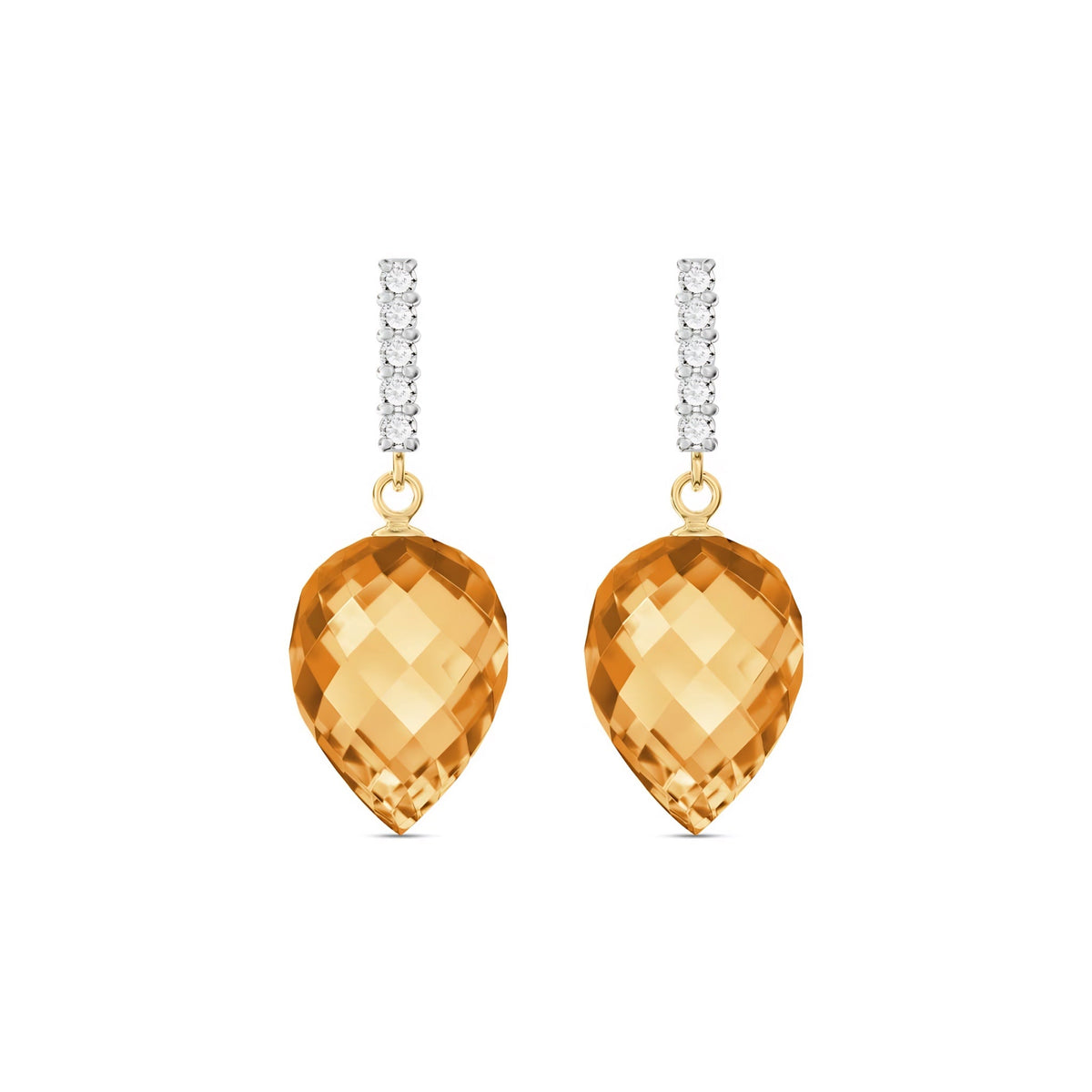 Yellow Gold Earrings Citrine 10K — Gina