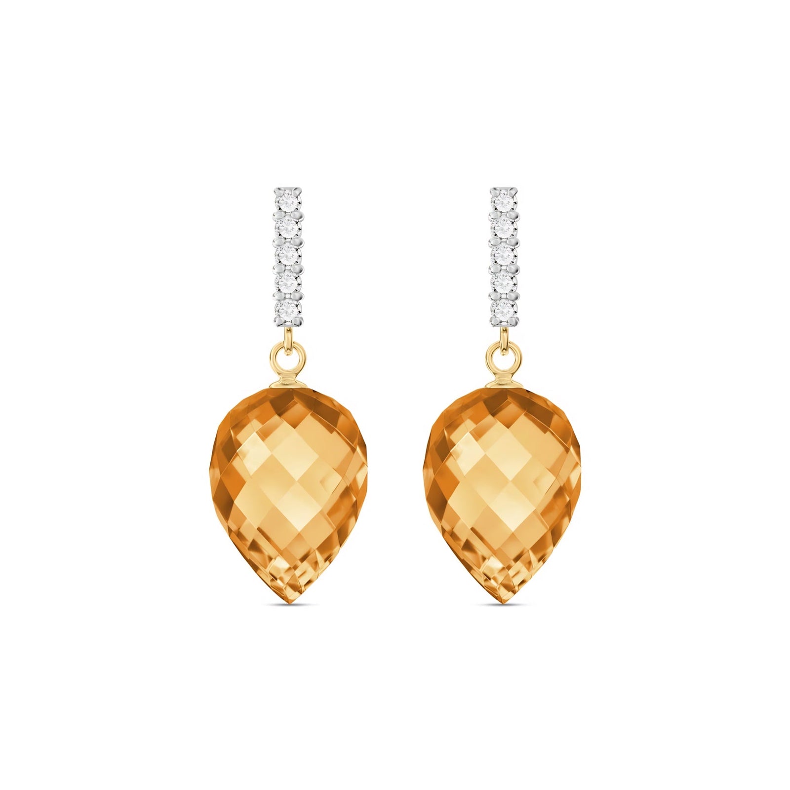 Yellow Gold Earrings Citrine 10K — Gina