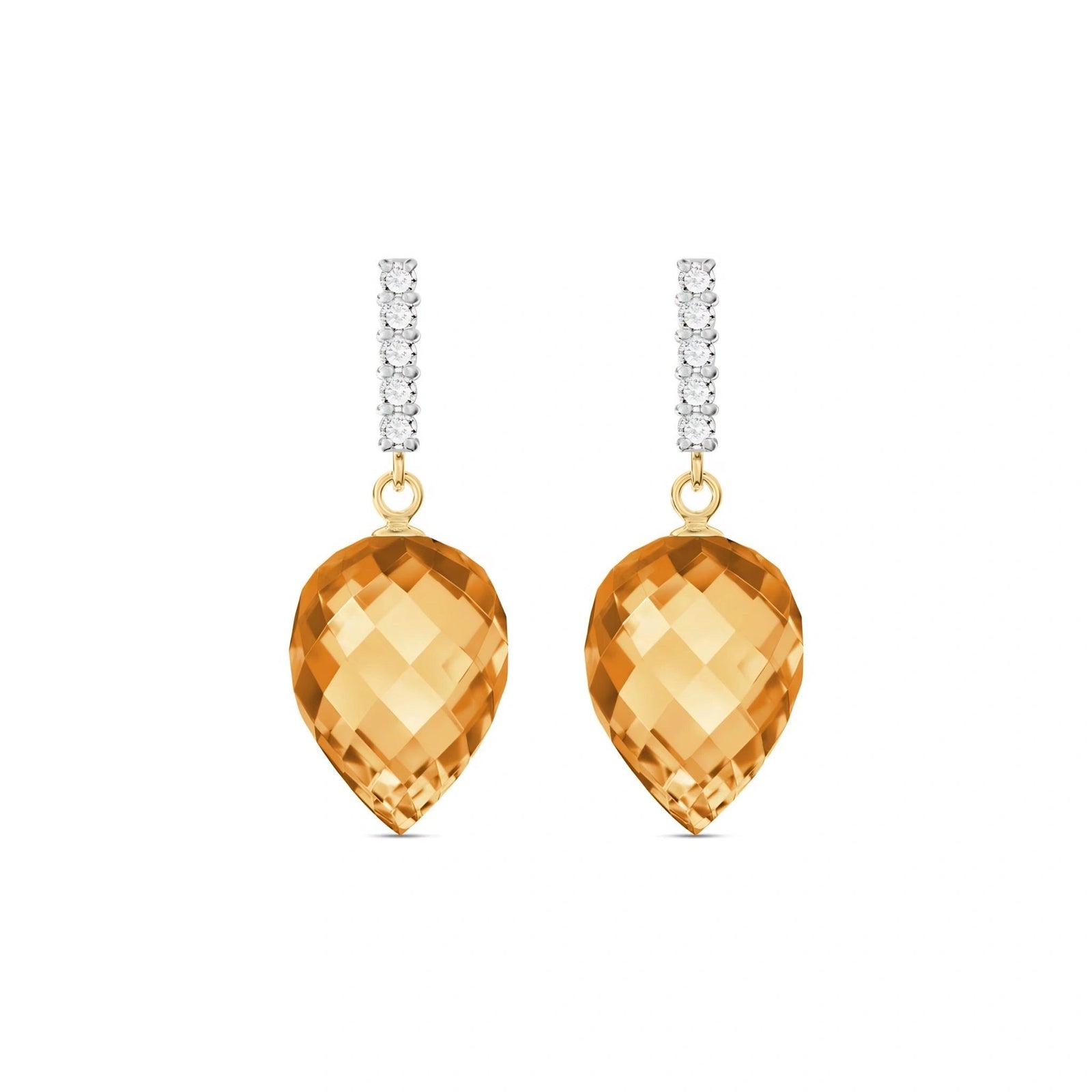 Yellow Gold Earrings Citrine 10K — Gina