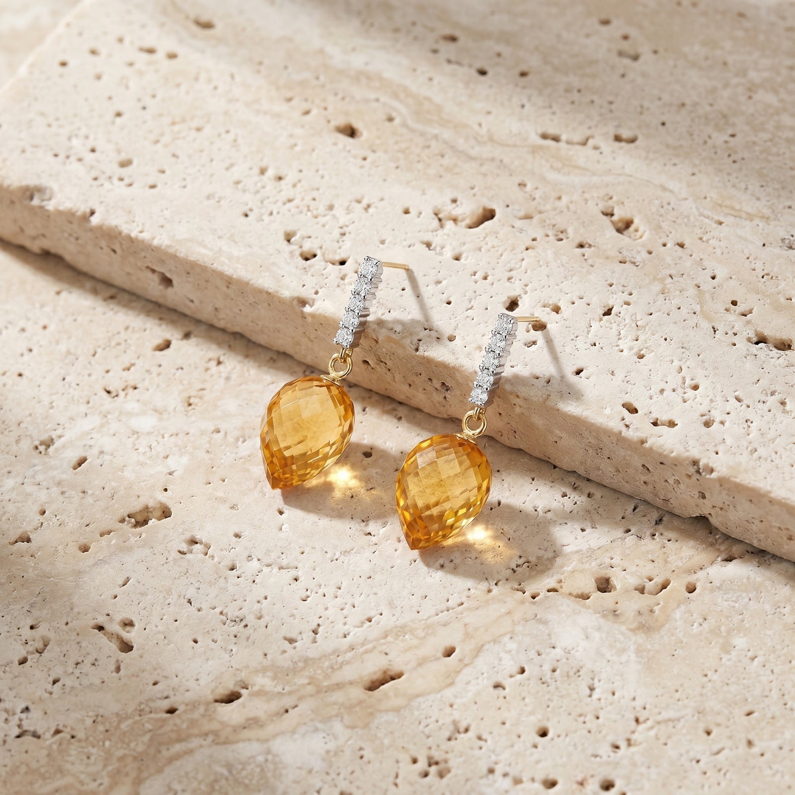 Yellow Gold Earrings Citrine 10K — Gina
