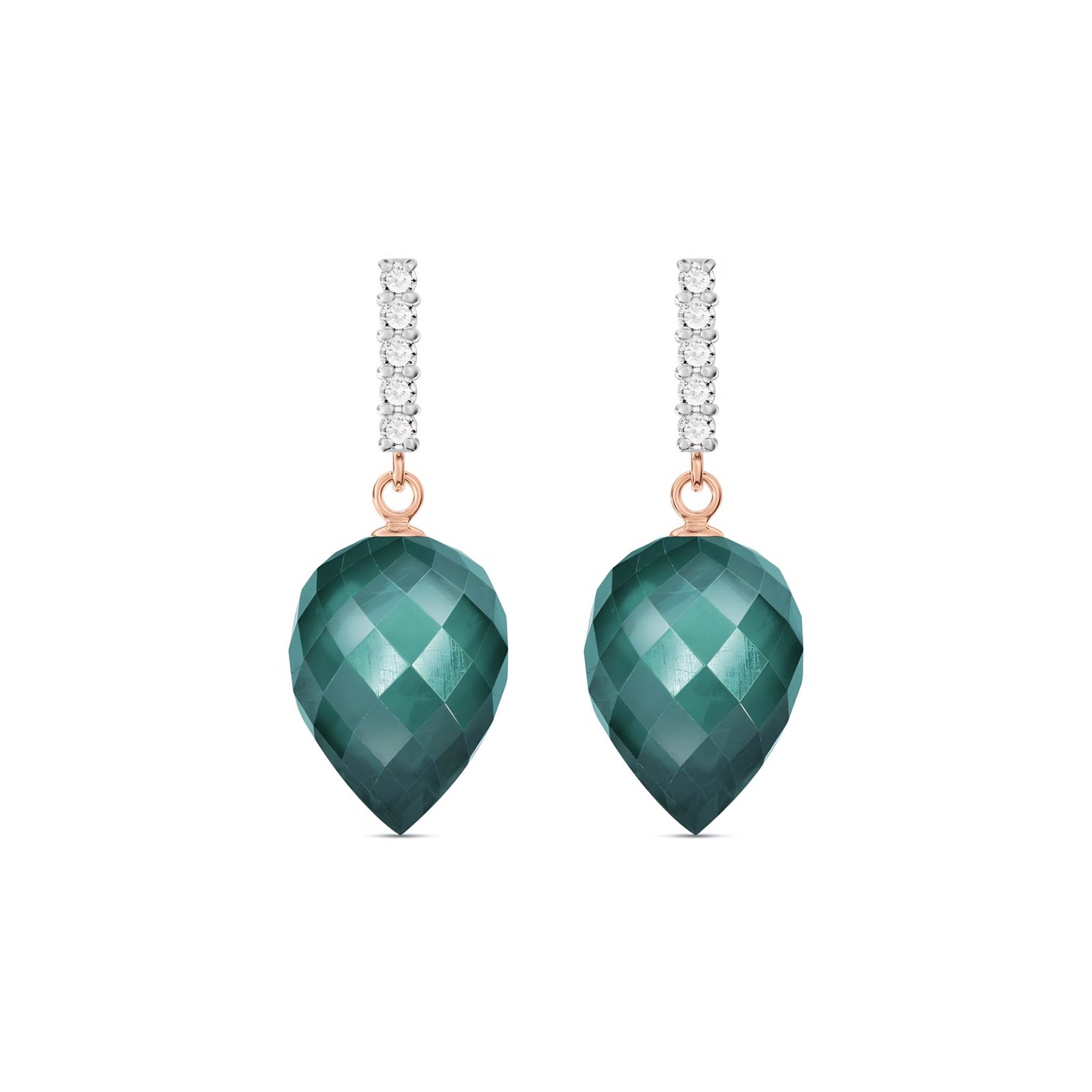 Rose Gold Earrings Blue Topaz 10K — Gina