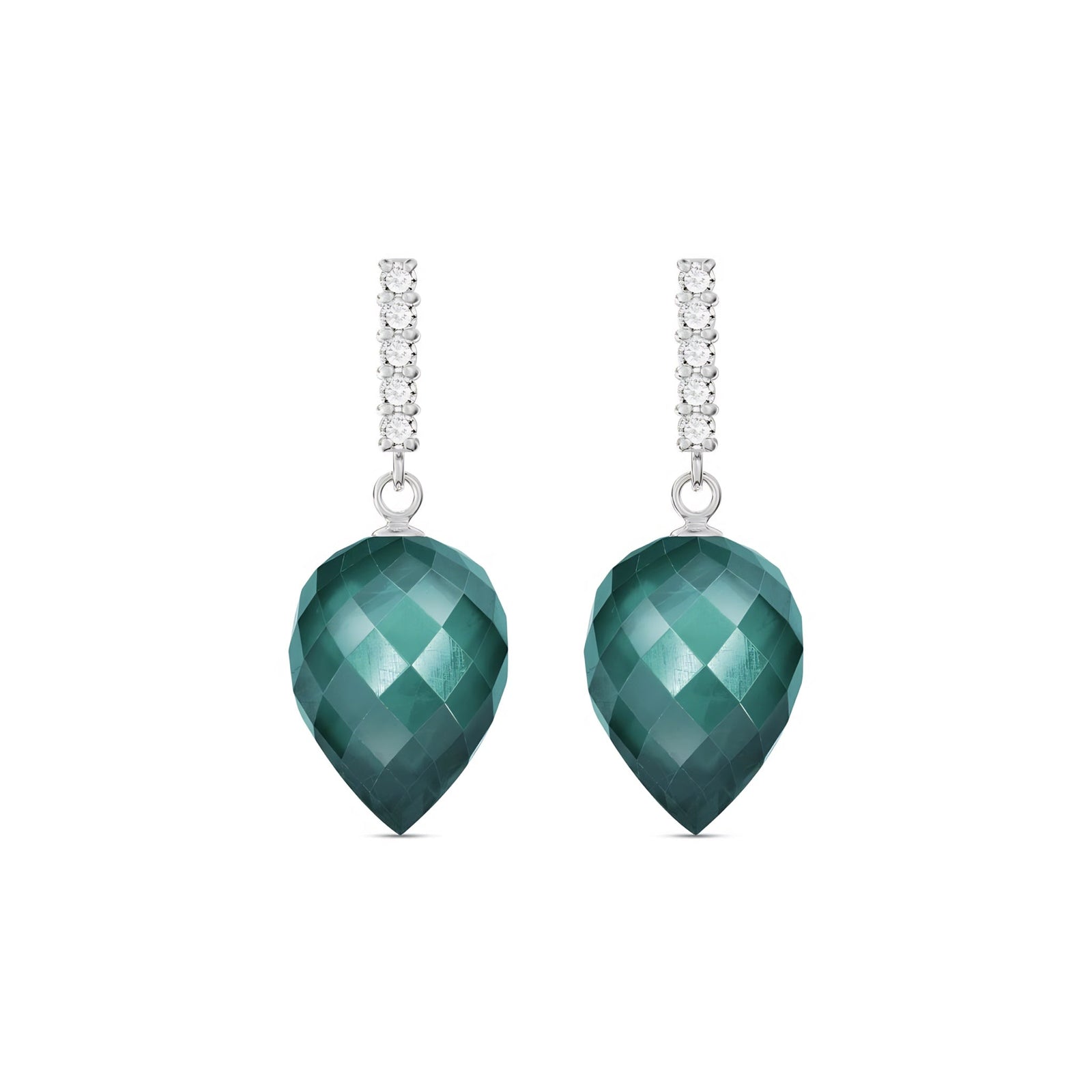 White Gold Earrings Blue Topaz 10K — Gina