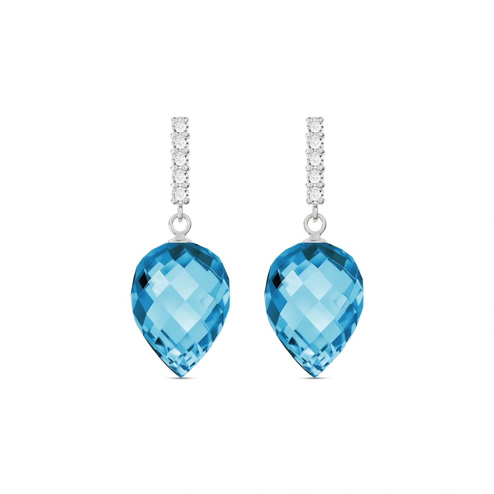White Gold Earrings Blue Topaz 10K — Gina