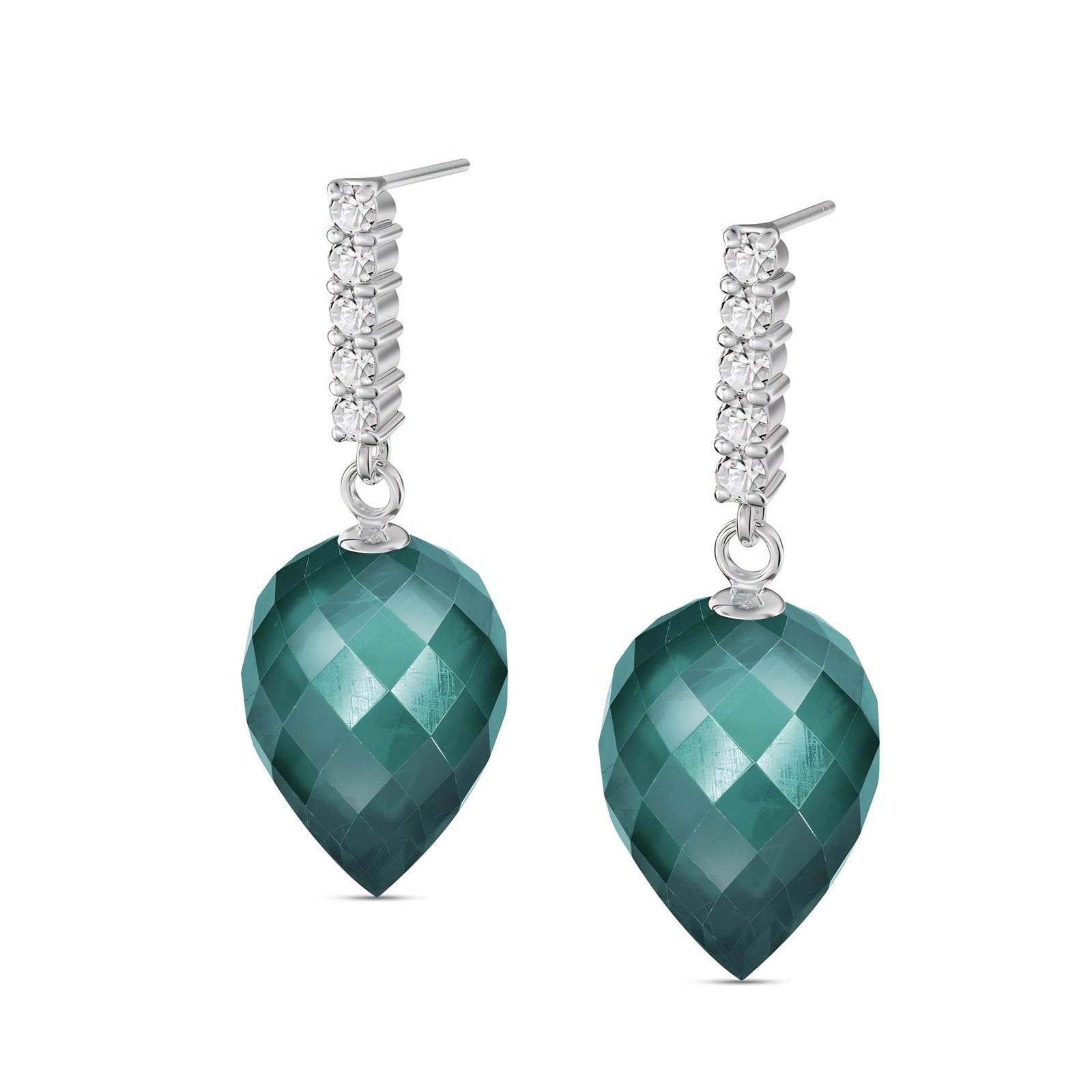 White Gold Earrings Blue Topaz 10K — Gina
