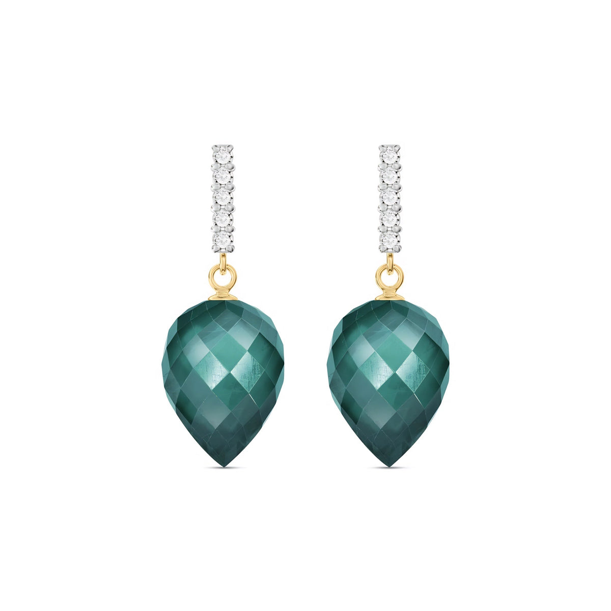 Yellow Gold Earrings Blue Topaz 10K — Gina