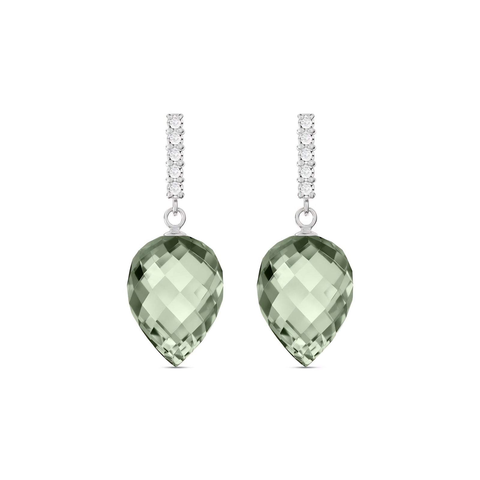 White Gold Earrings White Topaz 10K — Gina