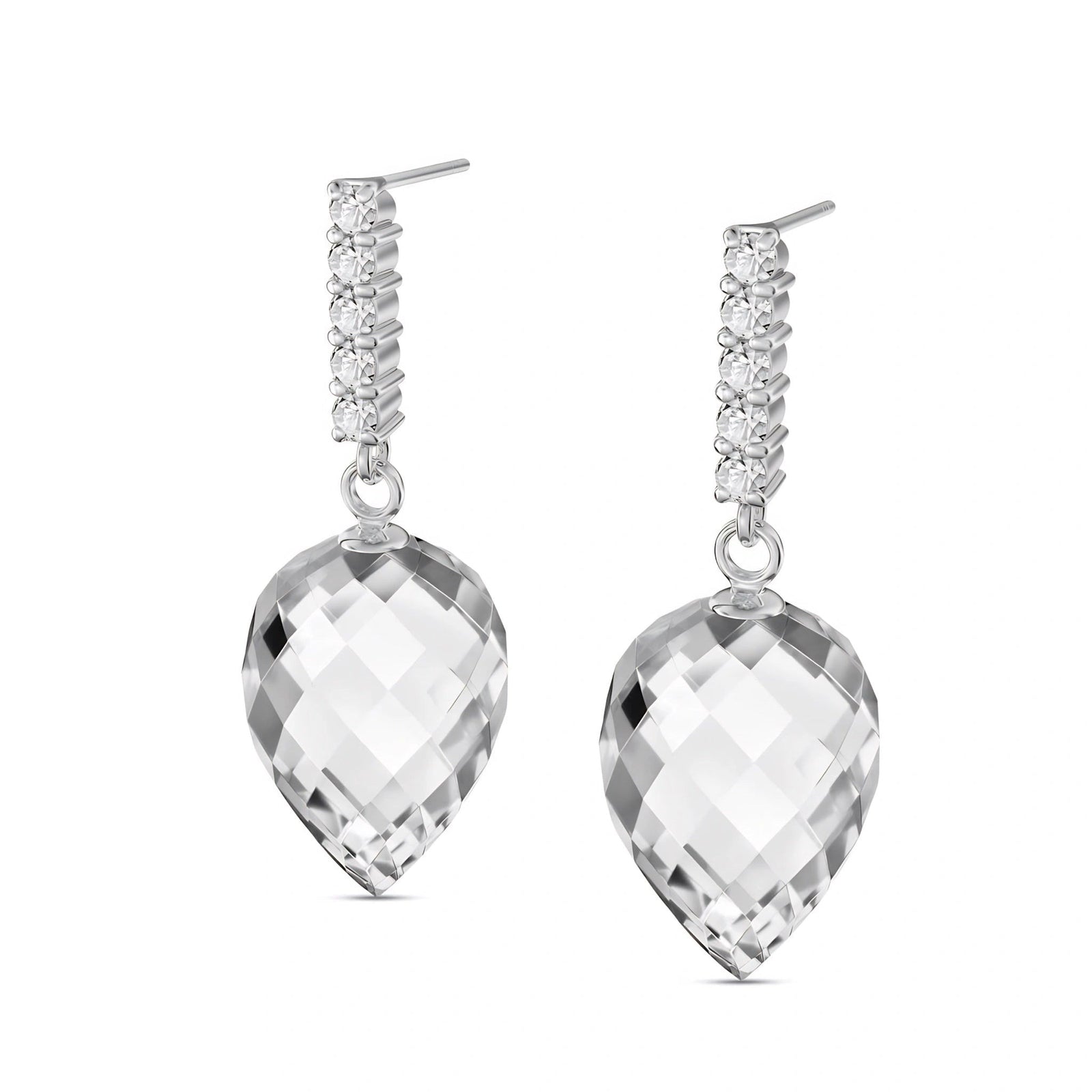 White Gold Earrings White Topaz 10K — Gina