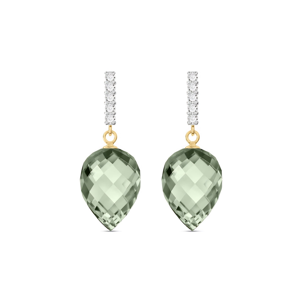 Yellow Gold Earrings White Topaz 10K — Gina