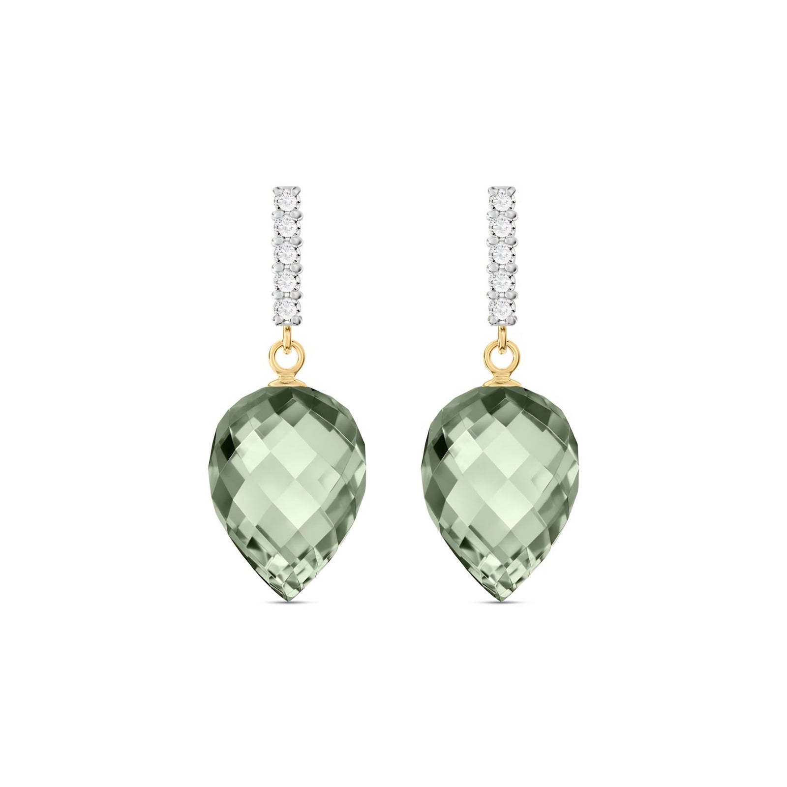 Yellow Gold Earrings White Topaz 10K — Gina