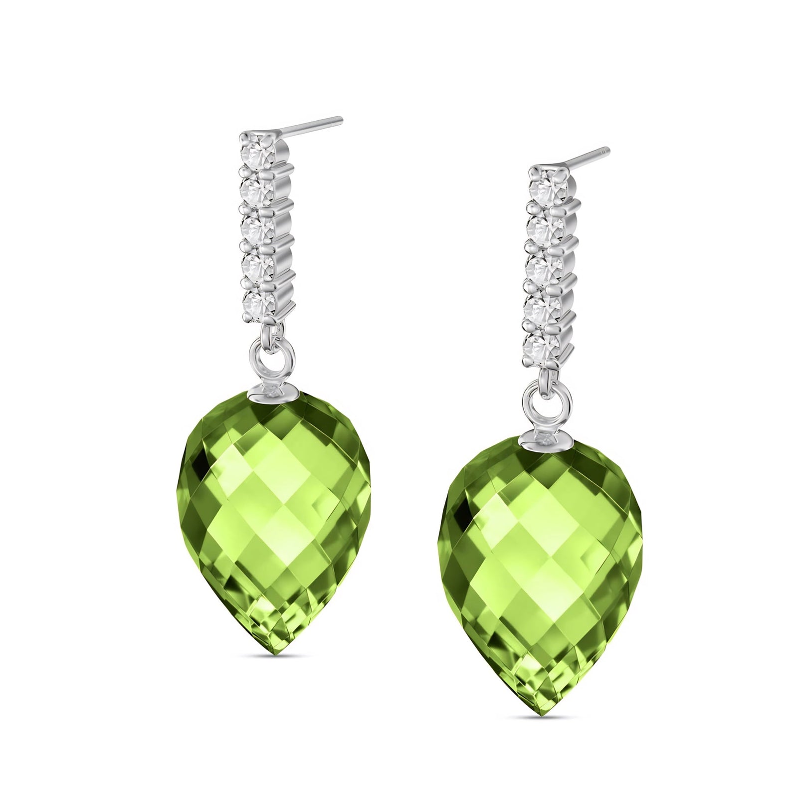 White Gold Earrings Lemon Quartz 10K — Gina