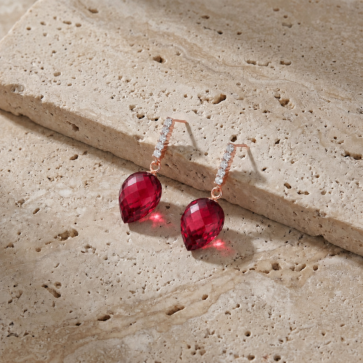 Rose Gold Earrings Spinel 10K — Gina