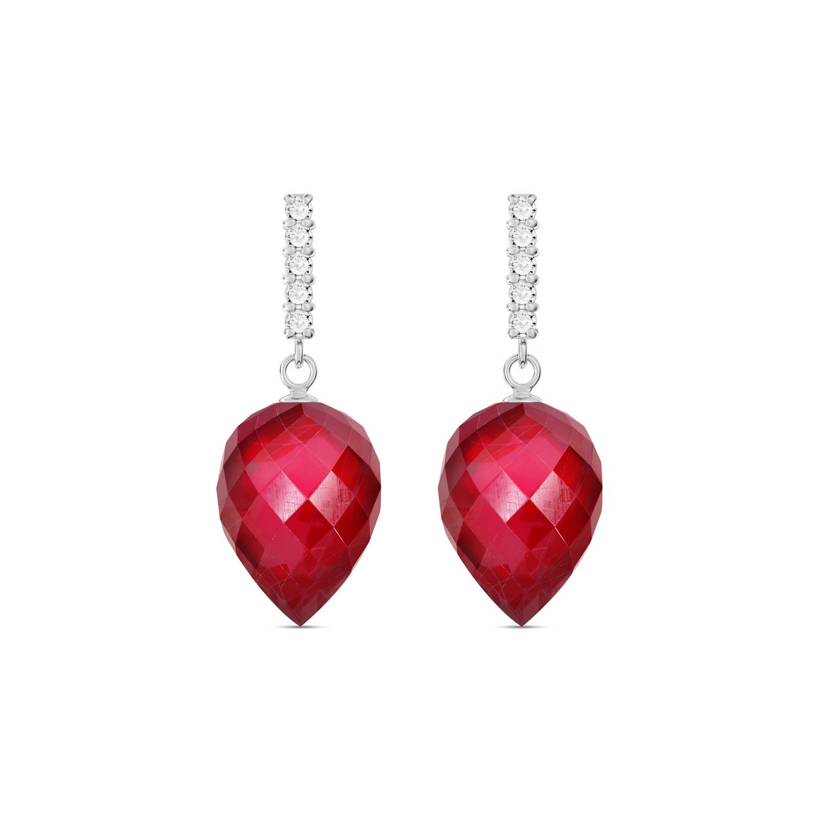 White Gold Earrings Spinel 10K — Gina