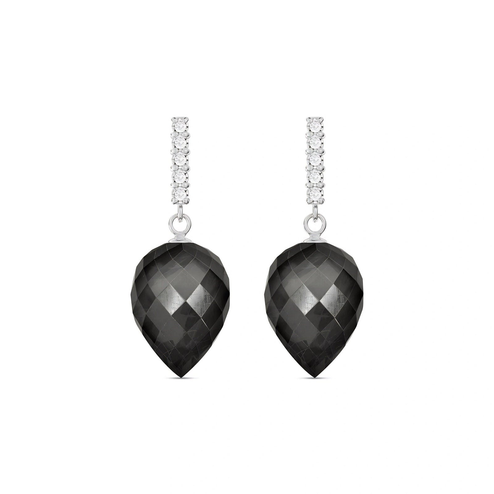 White Gold Earrings Spinel 10K — Gina