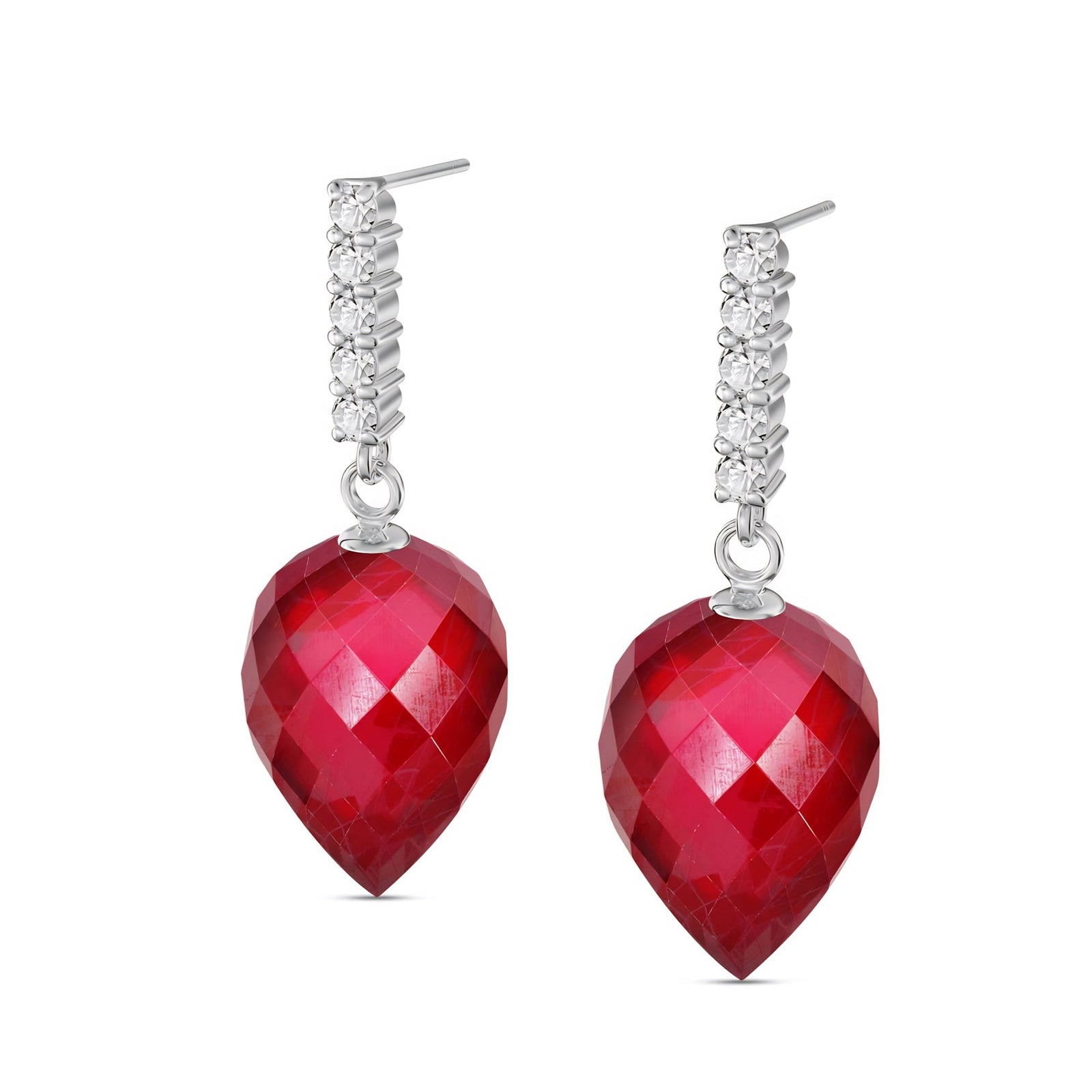 White Gold Earrings Spinel 10K — Gina
