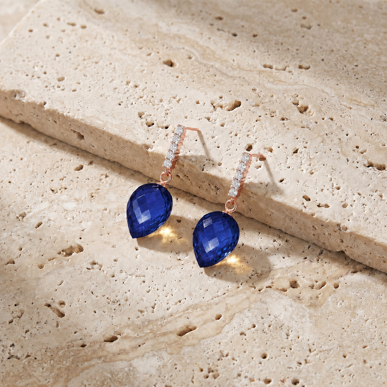 Rose Gold Earrings Ruby 10K — Gina