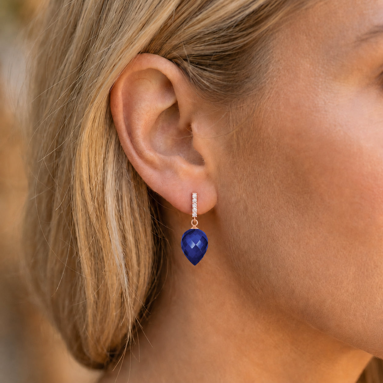 Rose Gold Earrings Ruby 10K — Gina