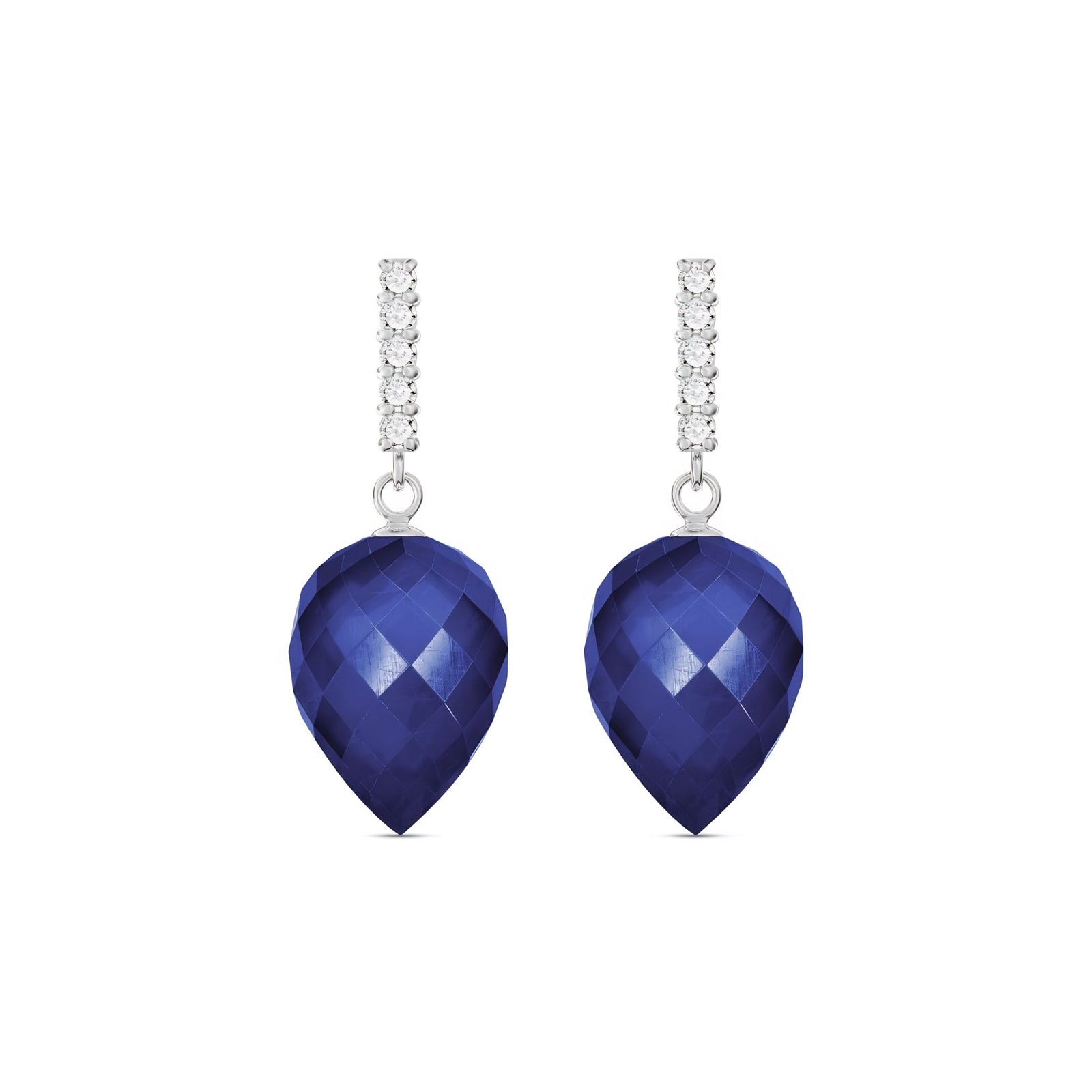 White Gold Earrings Ruby 10K — Gina