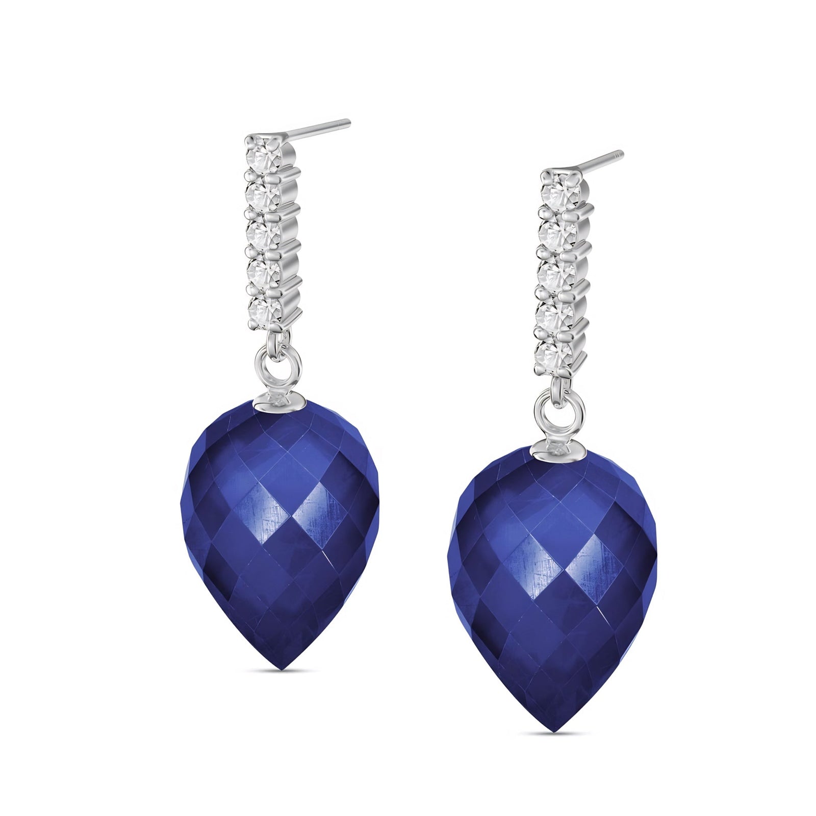 White Gold Earrings Ruby 10K — Gina