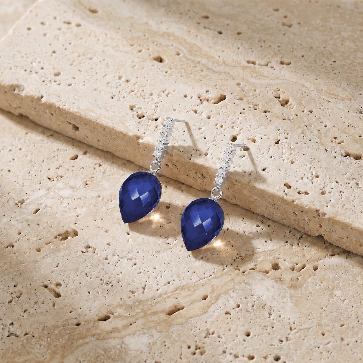 White Gold Earrings Ruby 10K — Gina