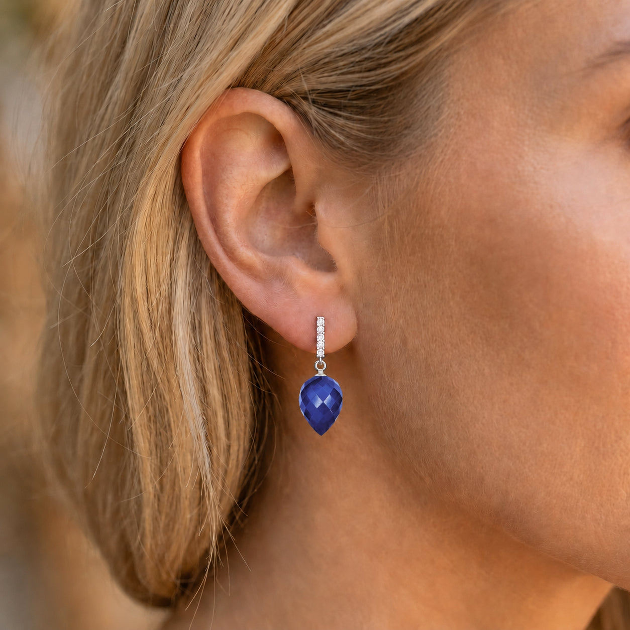 White Gold Earrings Ruby 10K — Gina