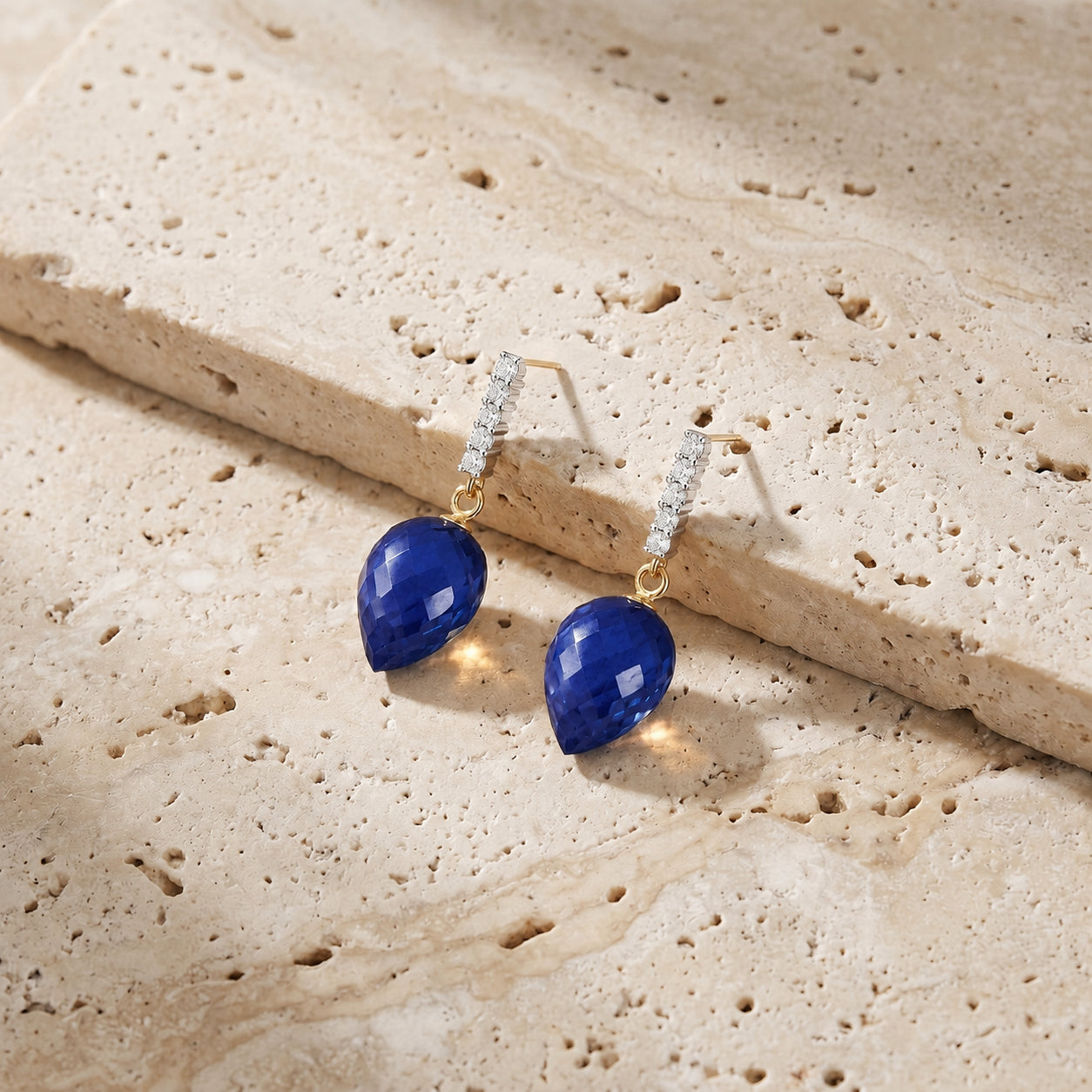 Yellow Gold Earrings Ruby 10K — Gina