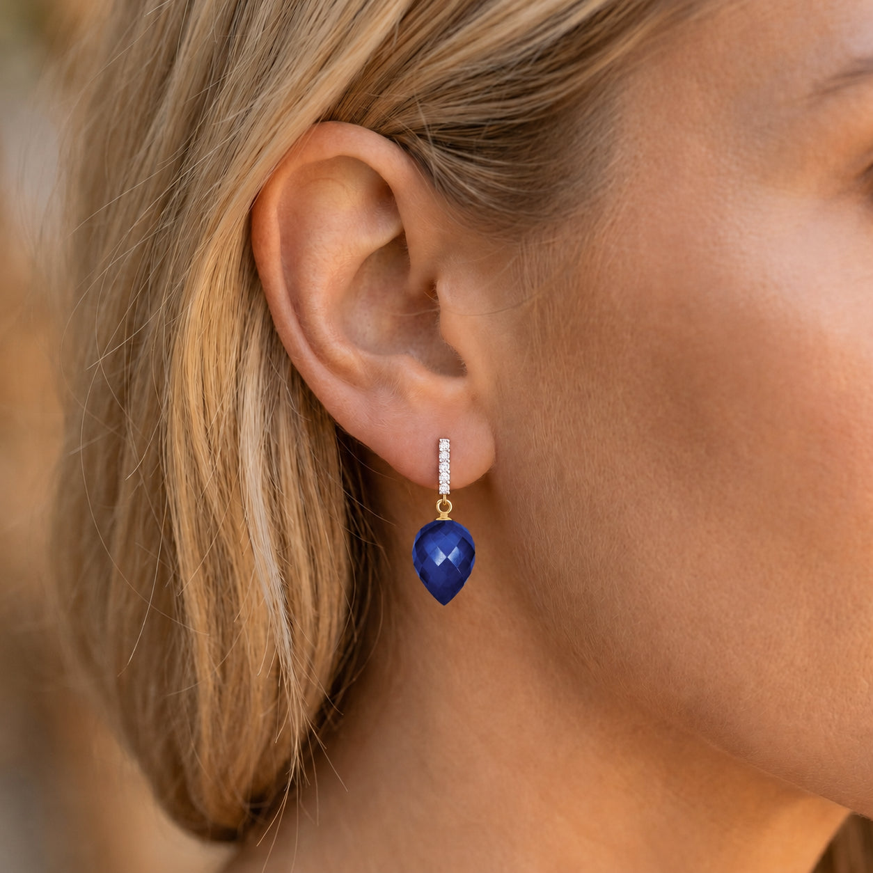 Yellow Gold Earrings Ruby 10K — Gina